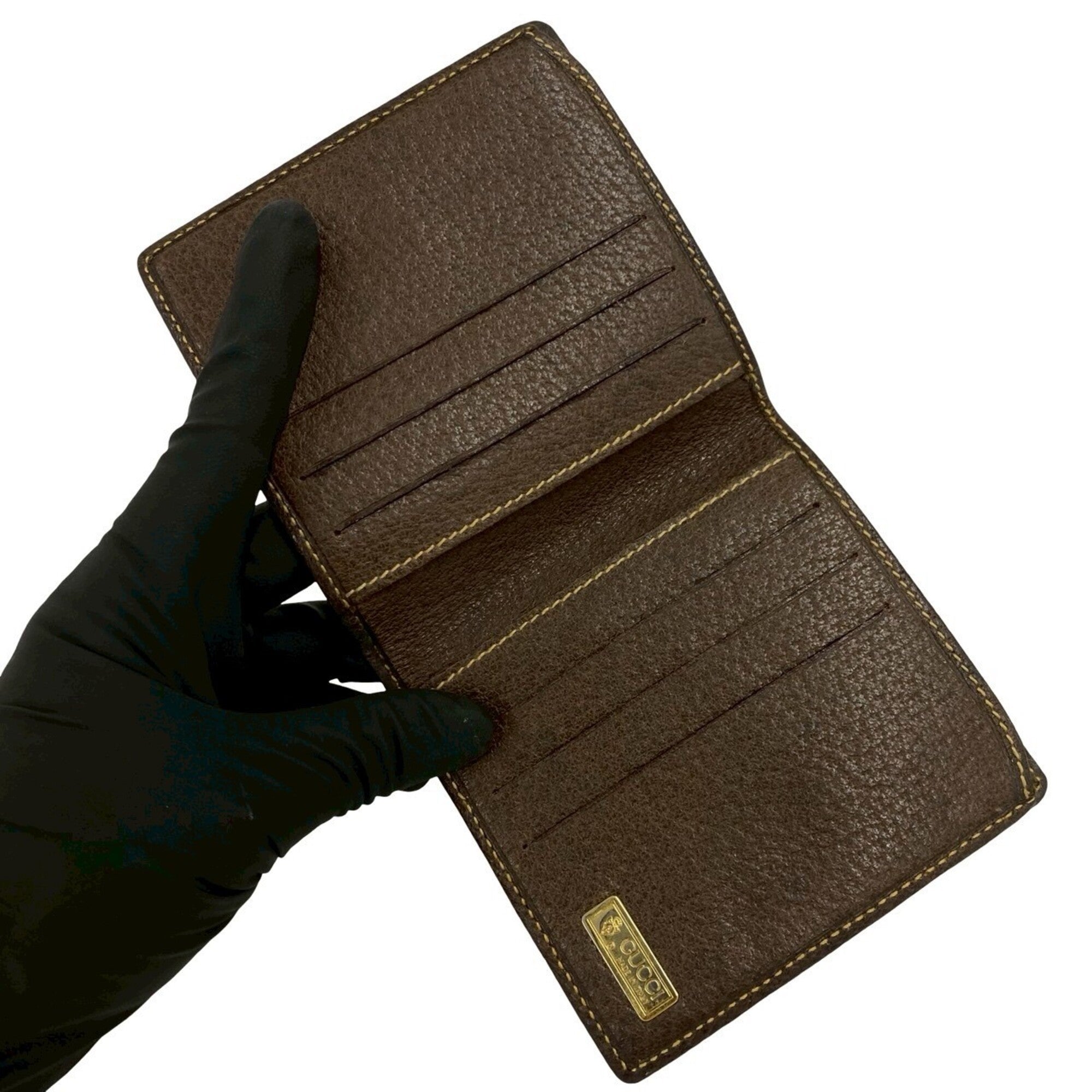 Gucci Brown Leather Pvc Wallet (Bi-Fold) (Pre-Owned)