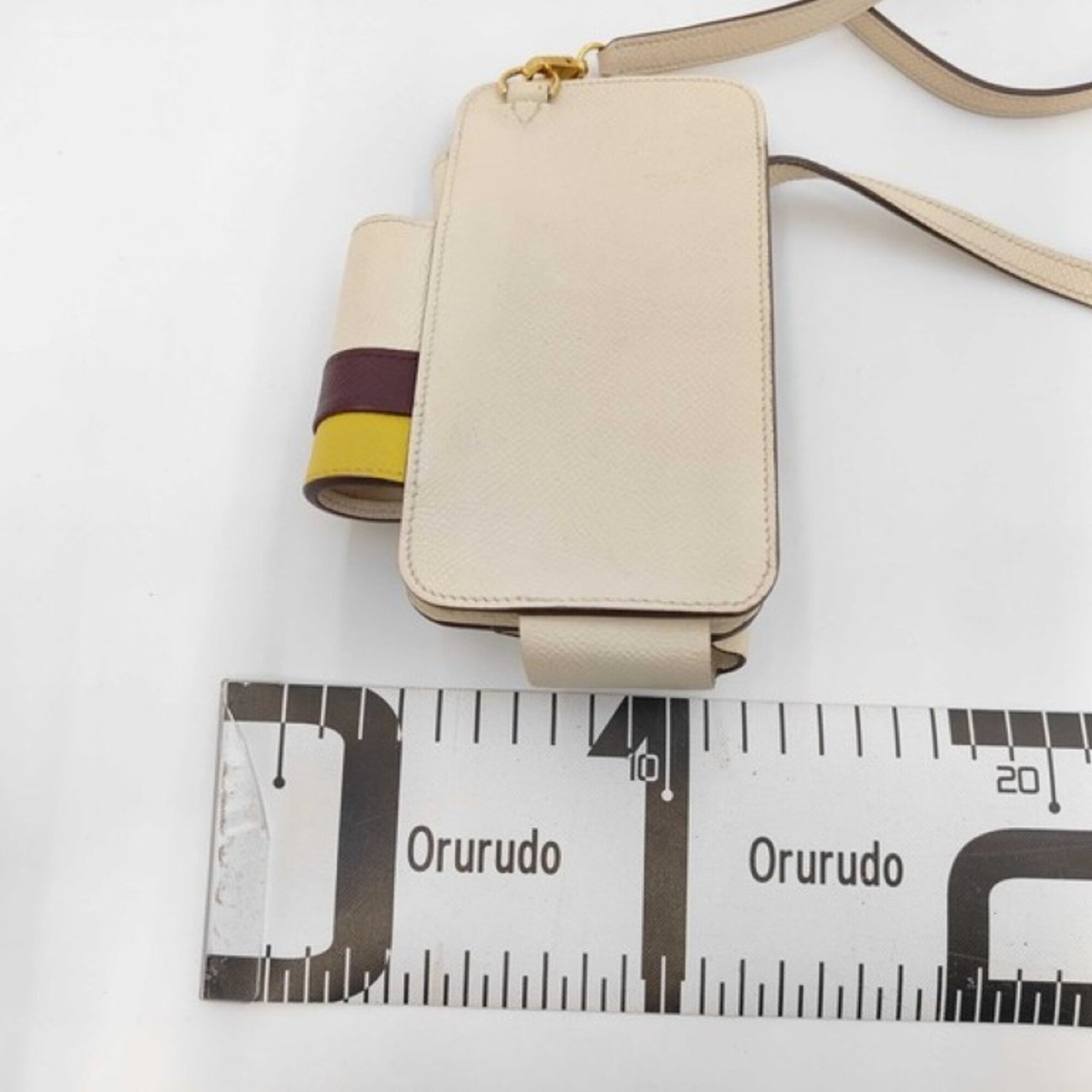 Hermes Brown White Yellow Epsom Leather Pouch (Pre-Owned)