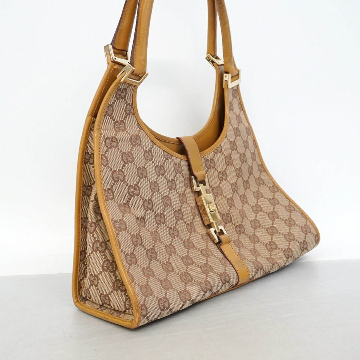 Gucci Brown Canvas Handbag (Pre-Owned)