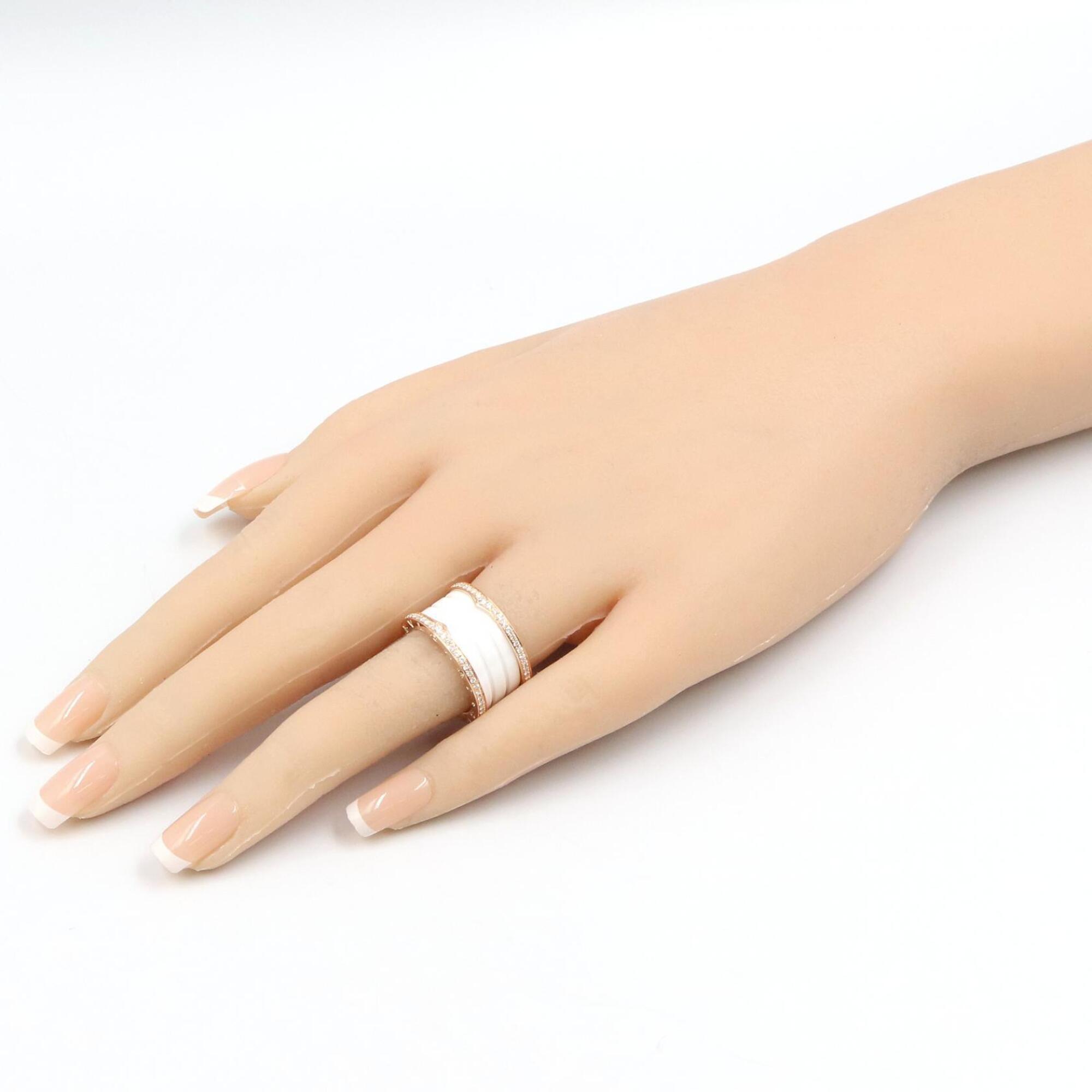 Bvlgari Gold Clear White Pink Gold (18K) Ceramic Band Ring (Pre-Owned)