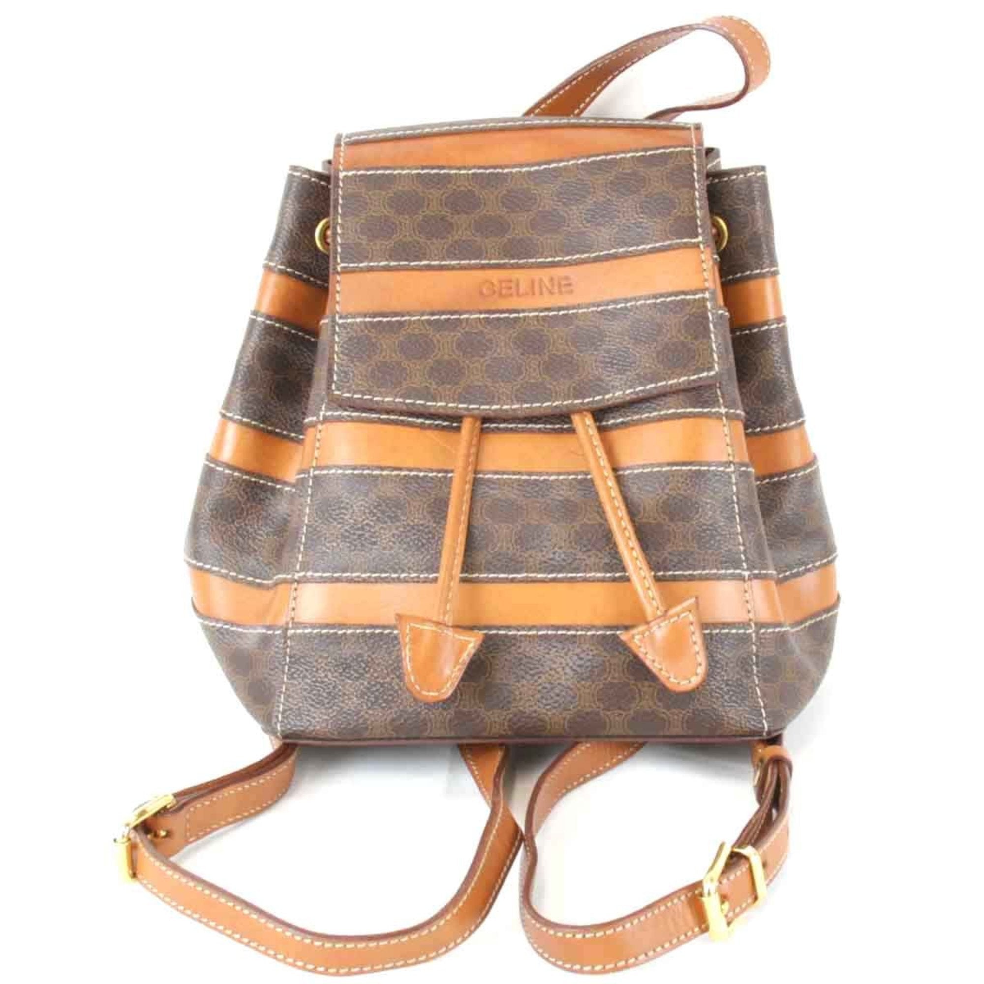 Celine Brown Pvc Leather Backpack (Pre-Owned)