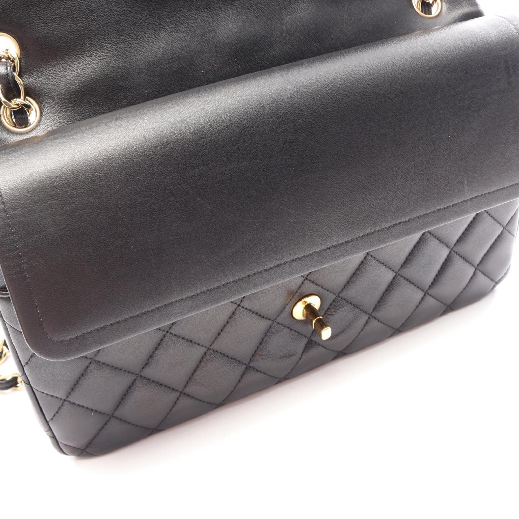 Chanel Black Leather Handbag Shoulder Bag (Pre-Owned)