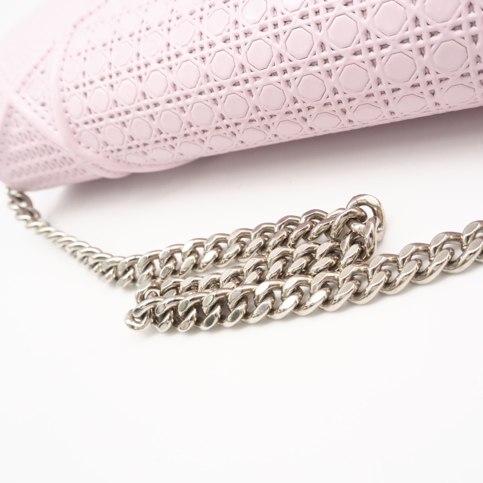 Christian Dior Pink Leather Chain/Shoulder Wallet (Pre-Owned)