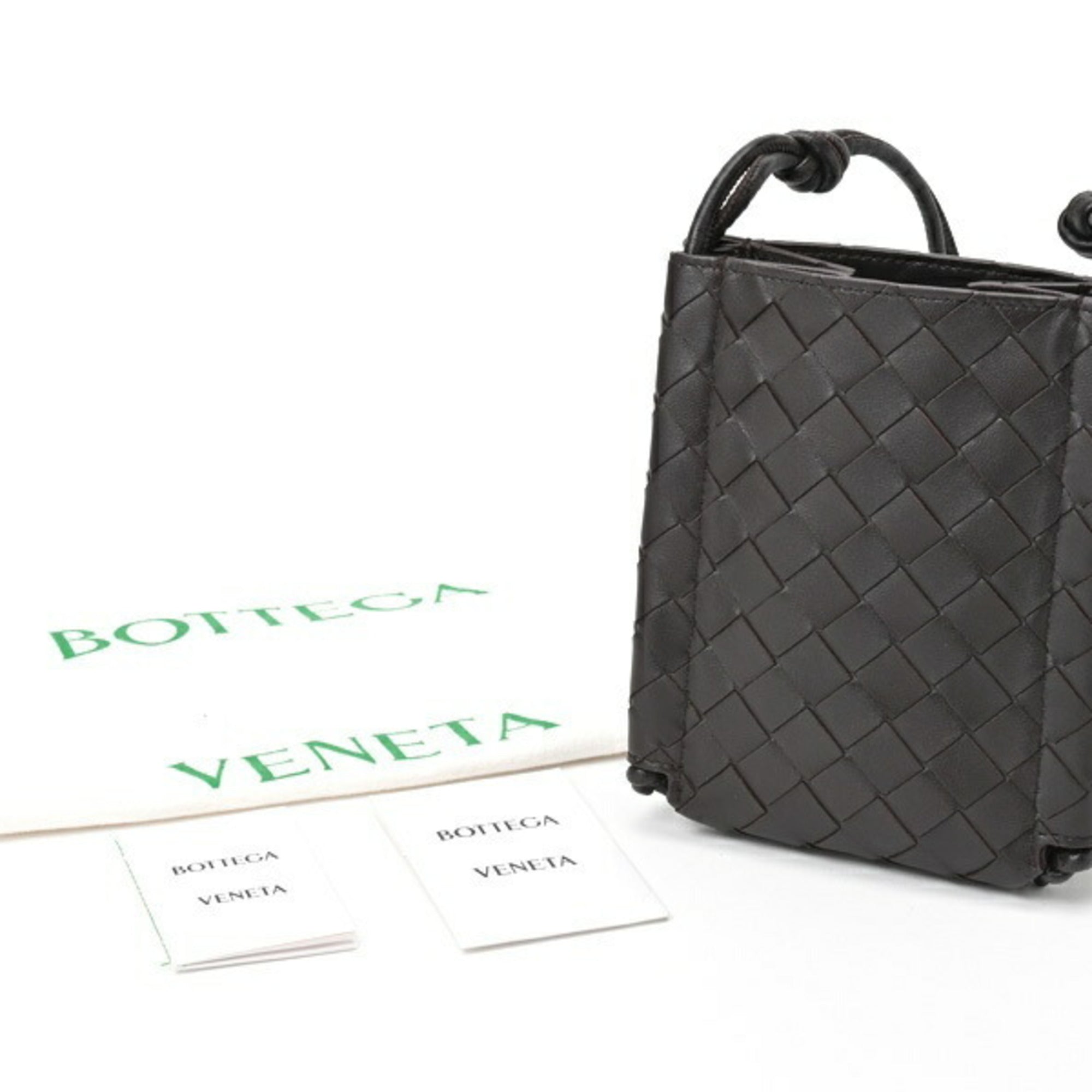 Bottega Veneta Dark Brown Intrecciato Shoulder Bag (Pre-Owned)