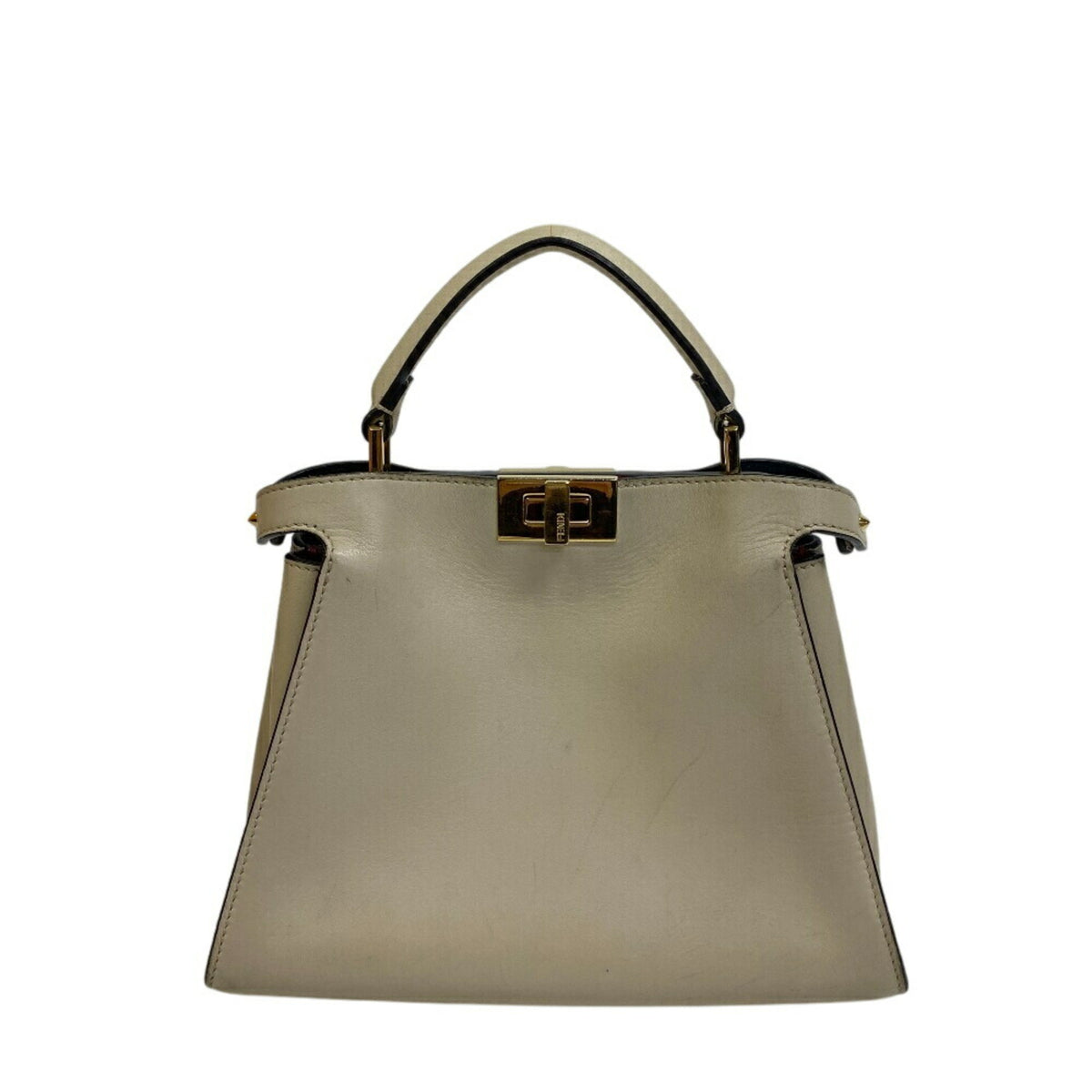Fendi Beige Leather Handbag Shoulder Bag (Pre-Owned)