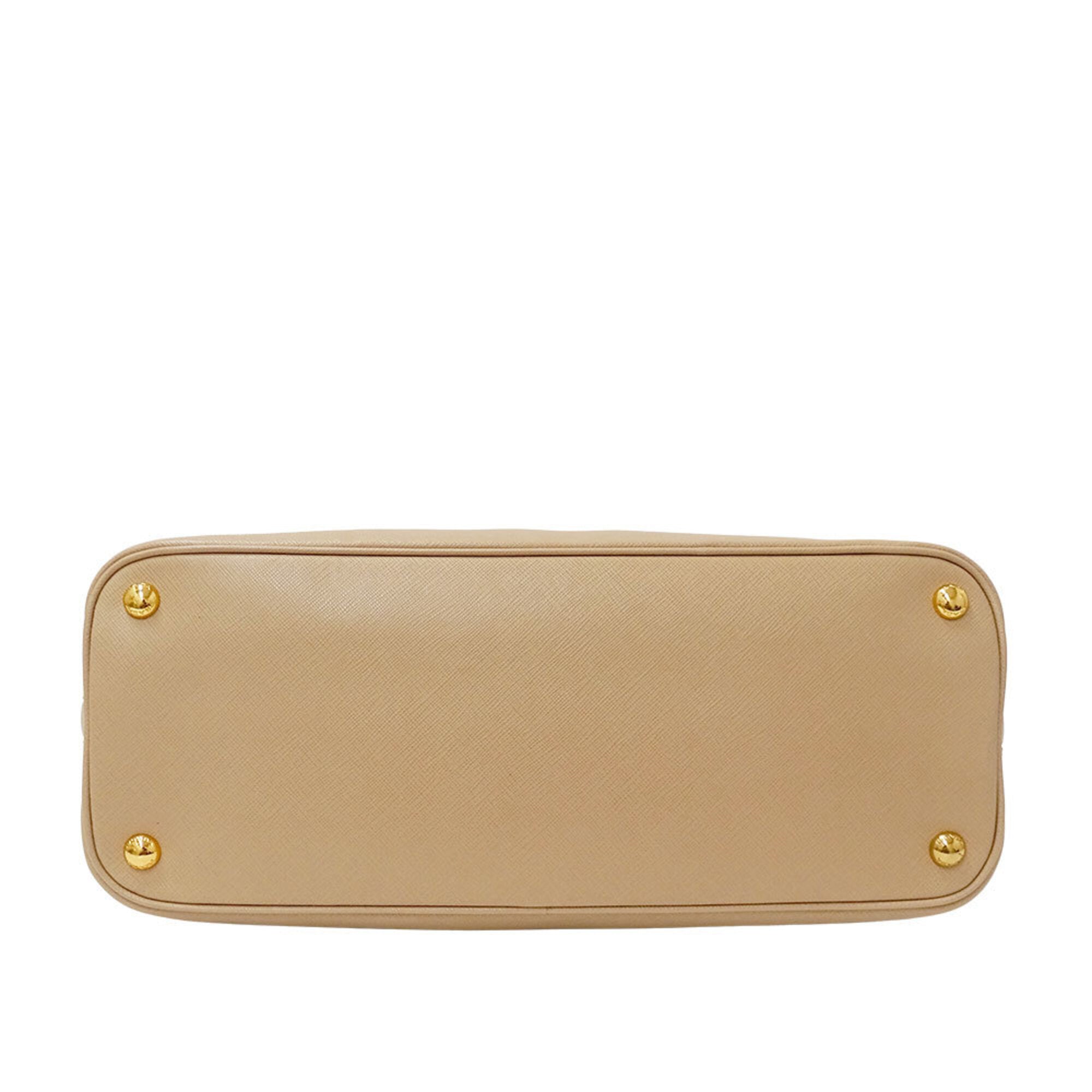 Prada Beige Saffiano Triangle Handbag Shoulder Bag (Pre-Owned)