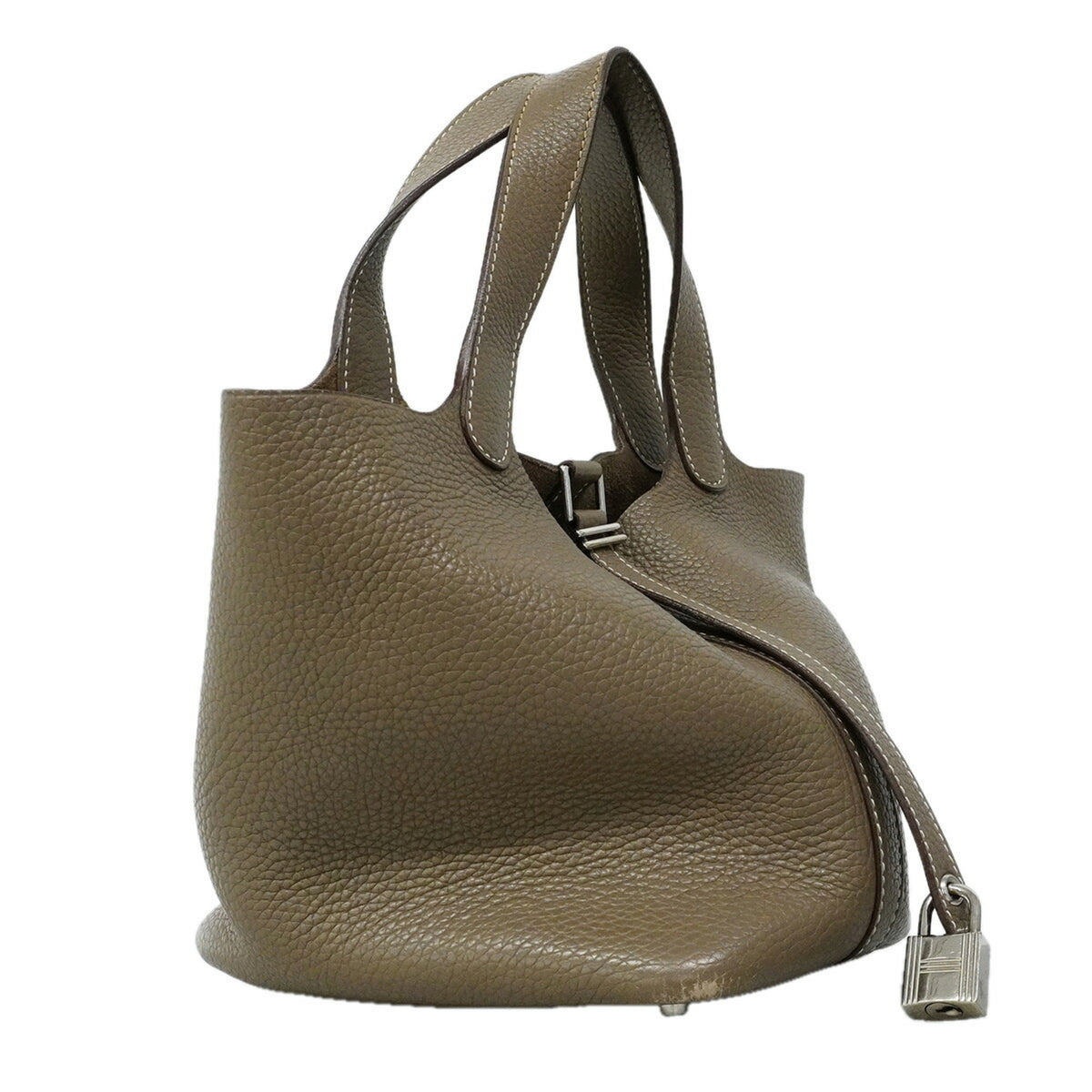 Hermes Etoupe Gray Taurillon Clemence Leather Handbag (Pre-Owned)