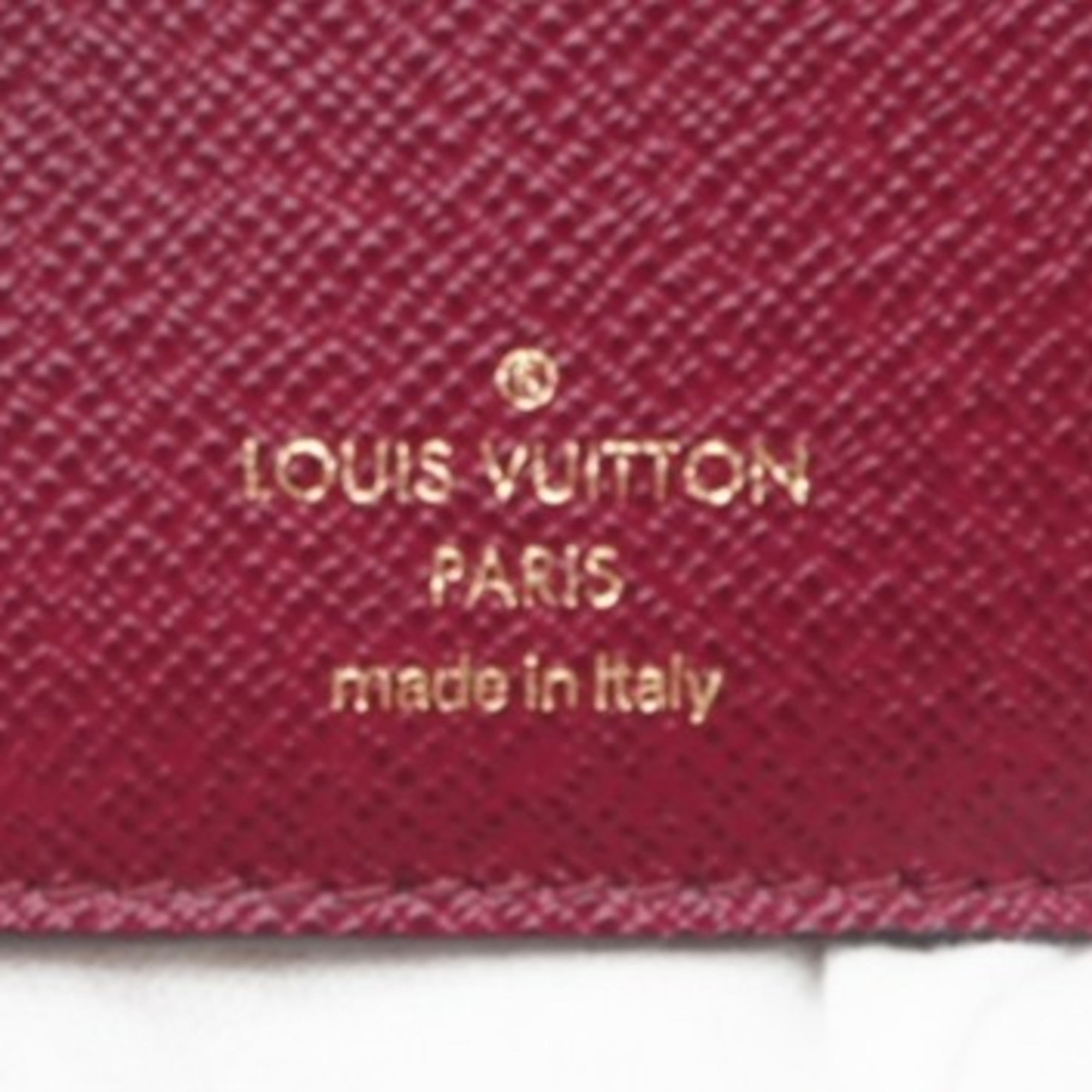 Louis Vuitton Monogram Brown Fuchsia Red Color Coated Canvas Wallet (Bi-Fold) (Pre-Owned)