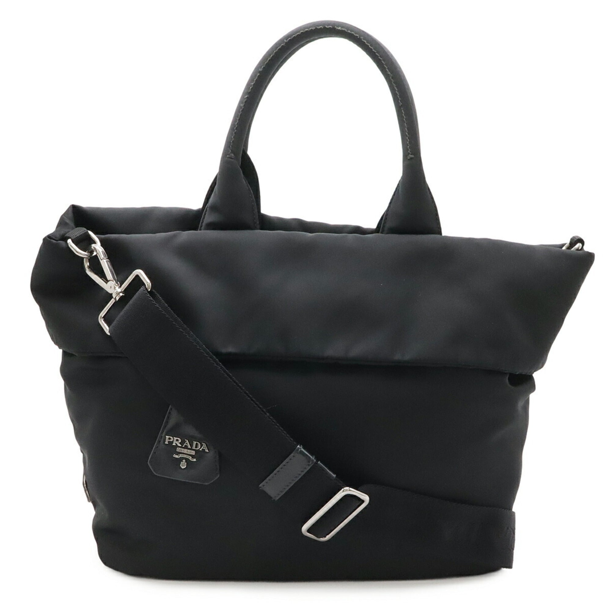 Prada Black Nero Nylon Shoulder Bag Tote Bag (Pre-Owned)