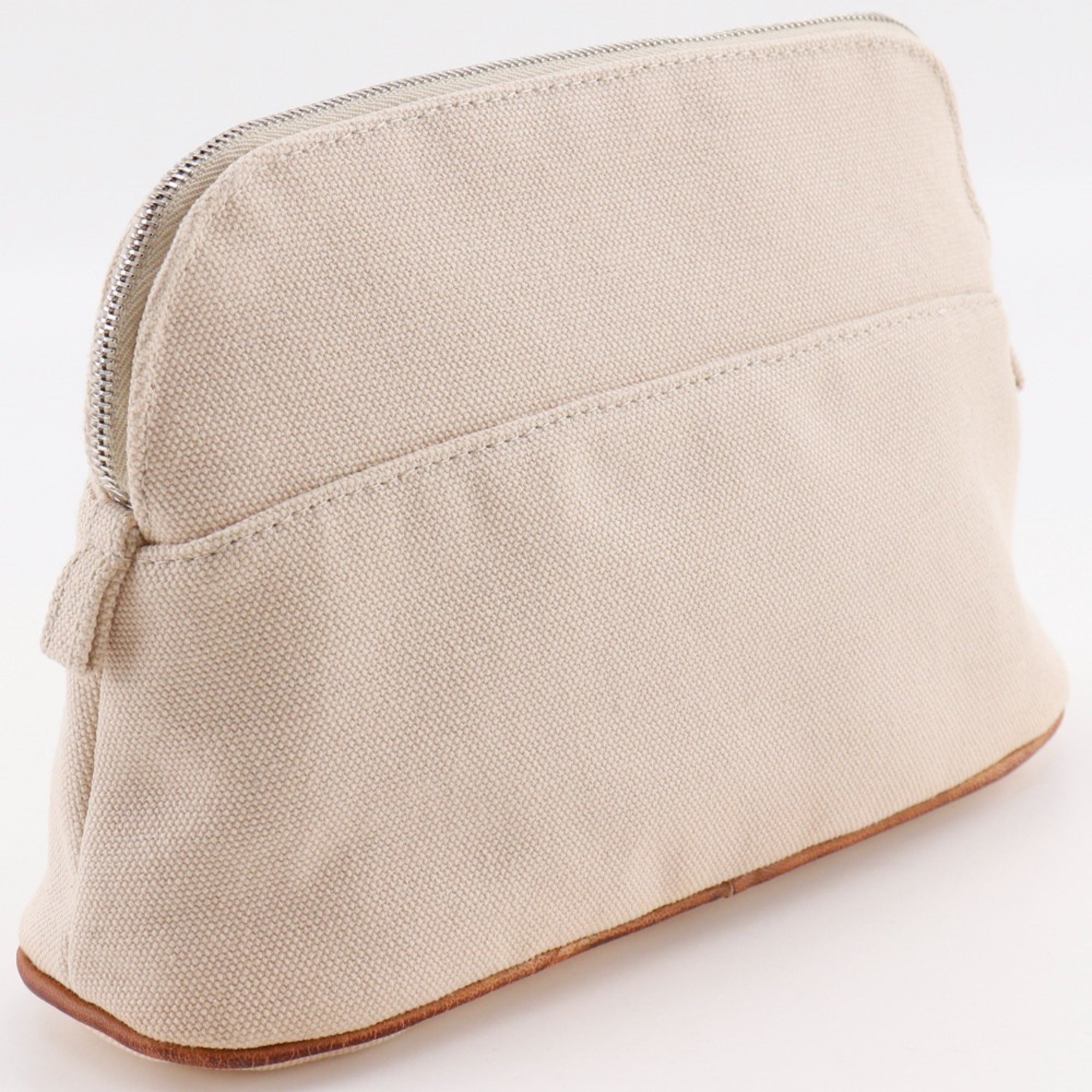 Hermes Beige Canvas Pouch (Pre-Owned)