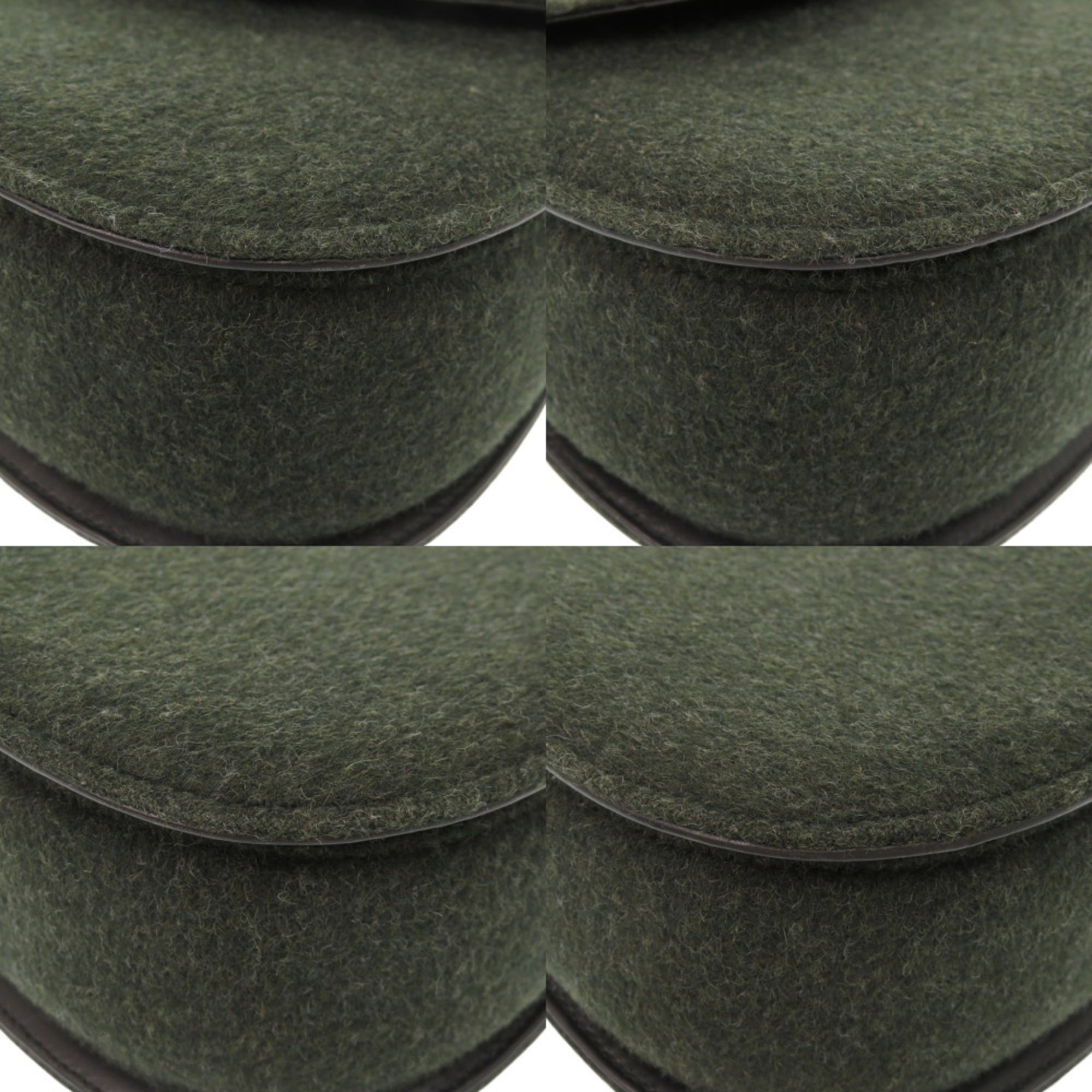 Gucci Black Green Felt Handbag Shoulder Bag (Pre-Owned)