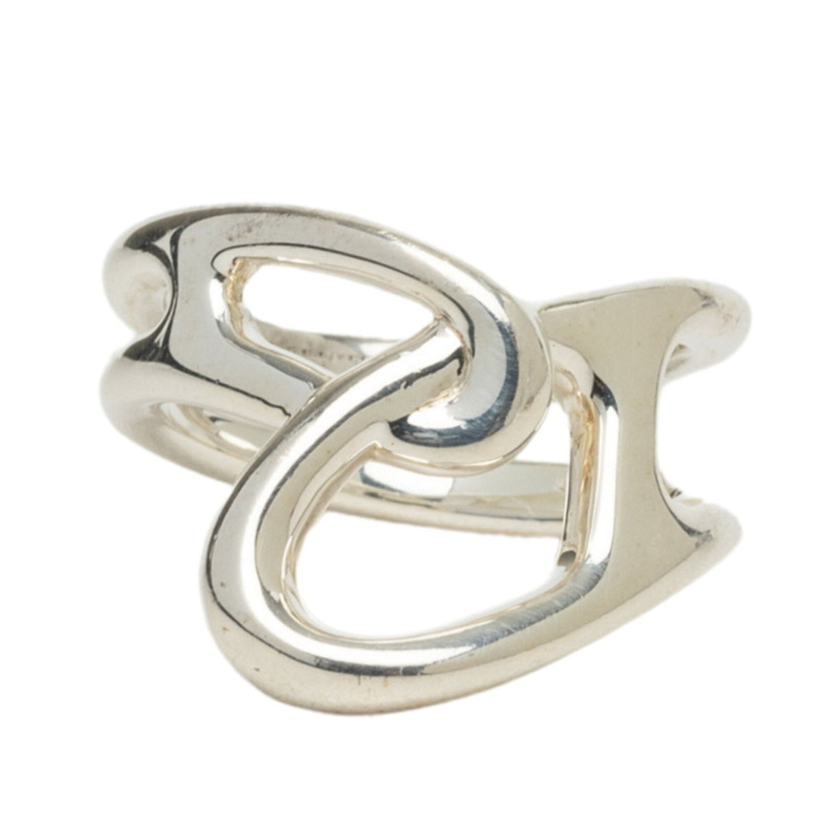 Hermes Silver Silver 925 Band Ring (Pre-Owned)