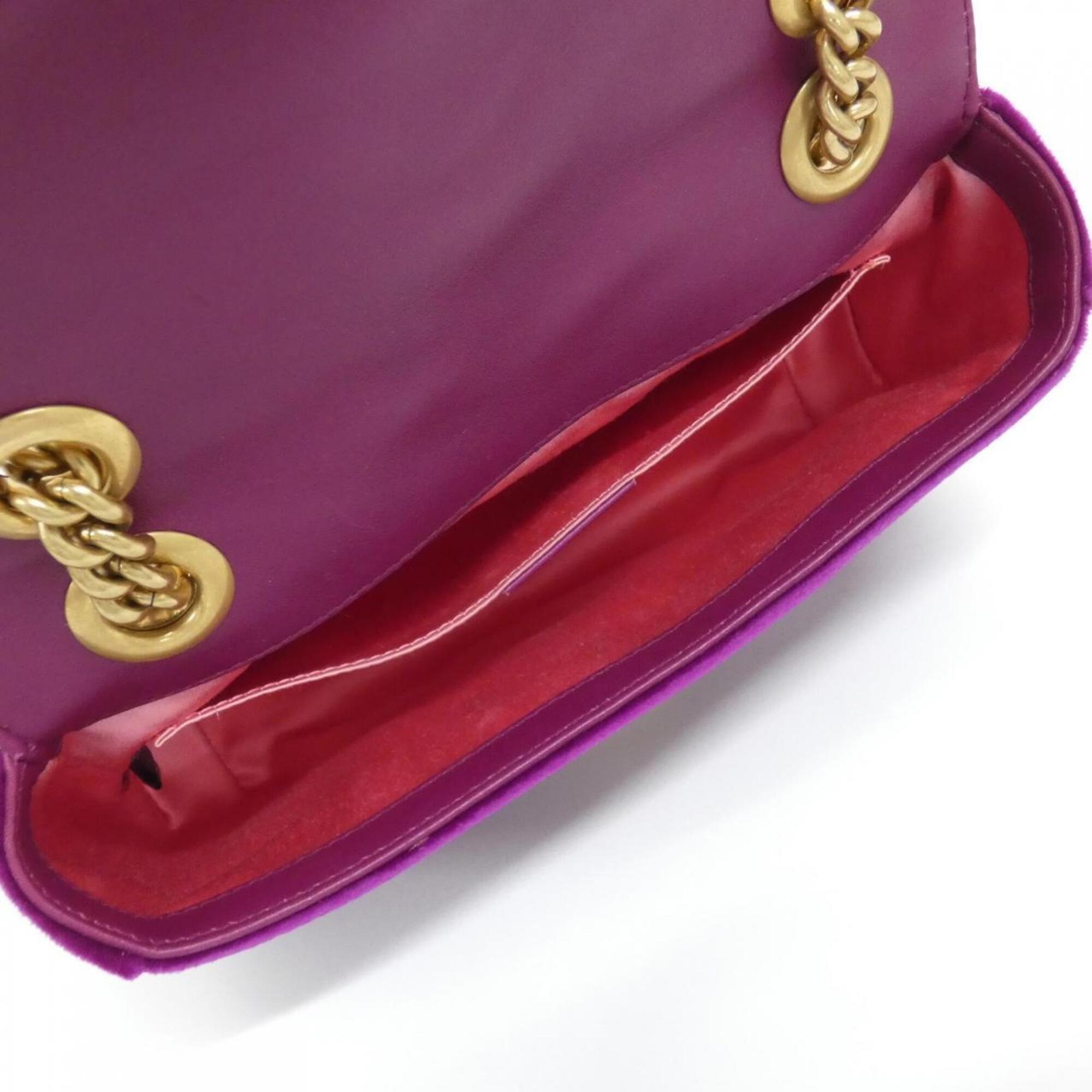 Gucci Purple Velvet Shoulder Bag (Pre-Owned)