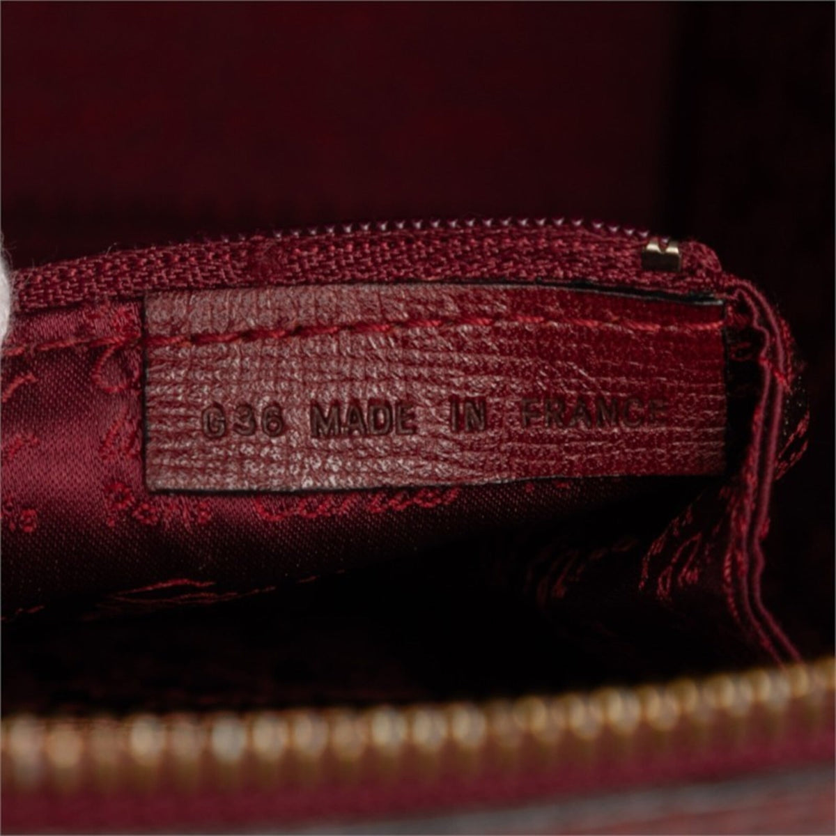 Cartier Bordeaux Wine Red Leather Boston Bag Handbag (Pre-Owned)