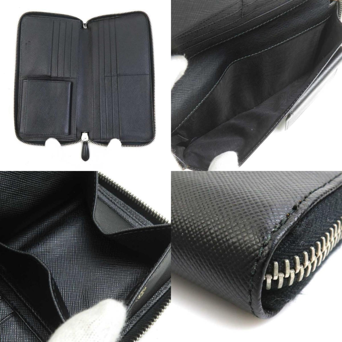 Prada Black Leather Long Wallet (Bi-Fold) (Pre-Owned)
