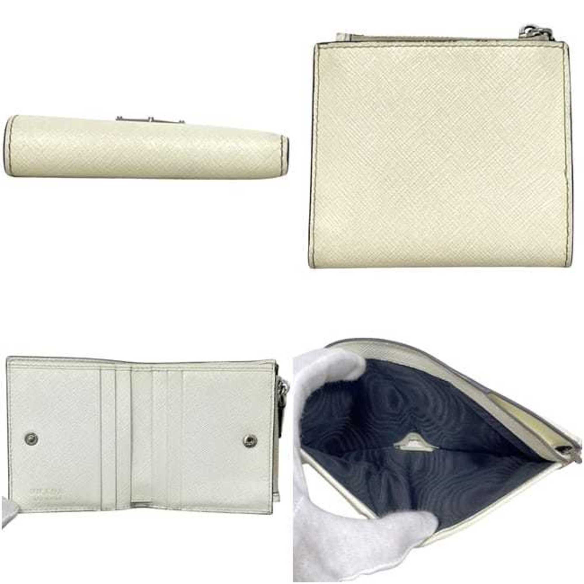 Prada White Leather Wallet (Bi-Fold) (Pre-Owned)