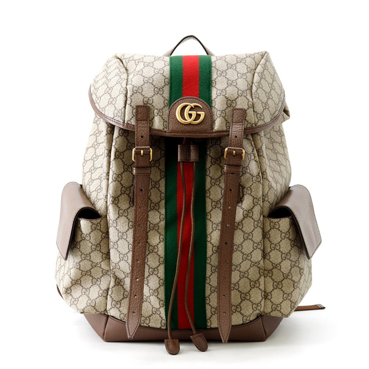 Gucci Brown Green Red Color Gg Supreme Backpack (Pre-Owned)