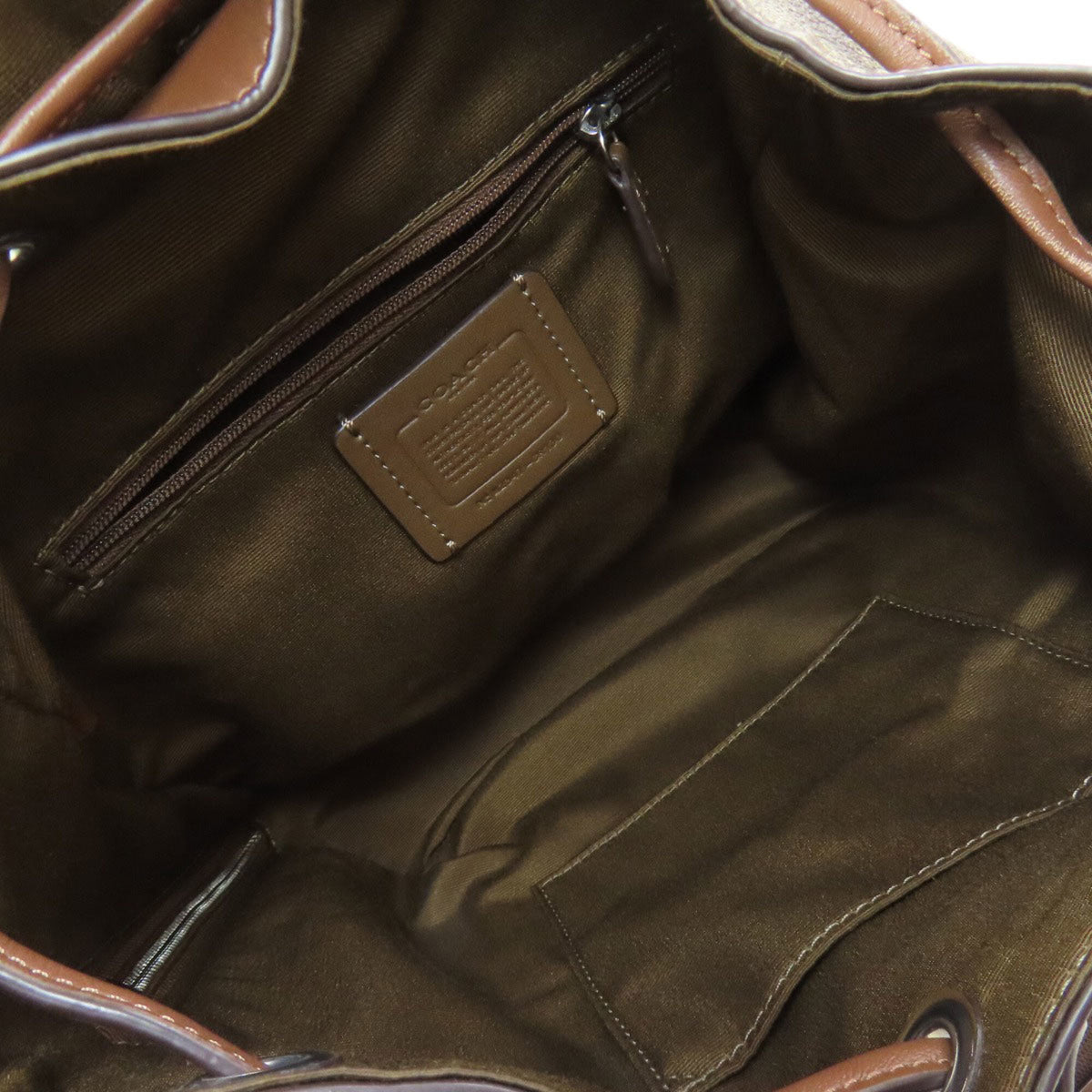 Coach Signature Brown Pvc Leather Backpack (Pre-Owned)