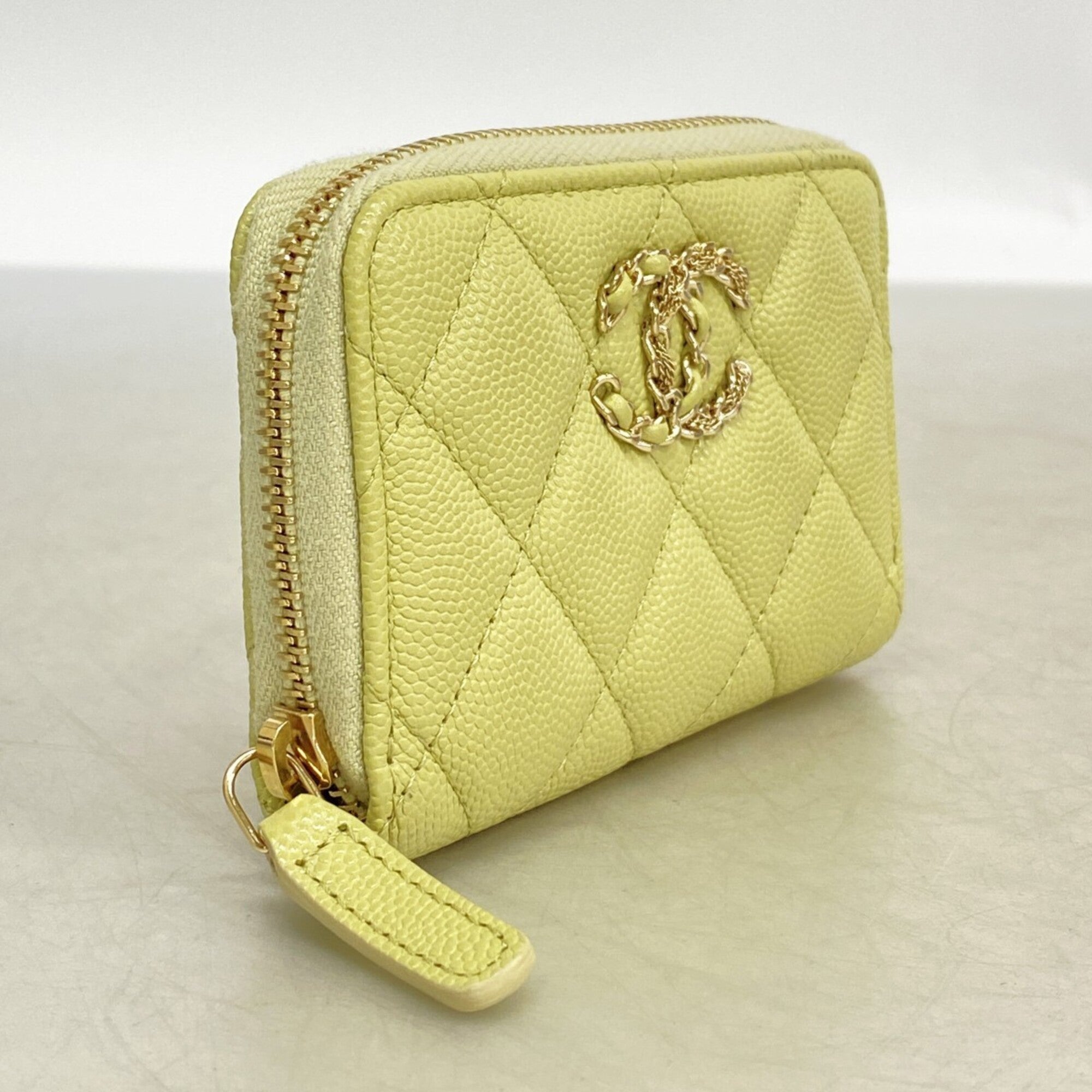 Chanel Light Green Grained Calfskin Coin Purse/Coin Case (Pre-Owned)
