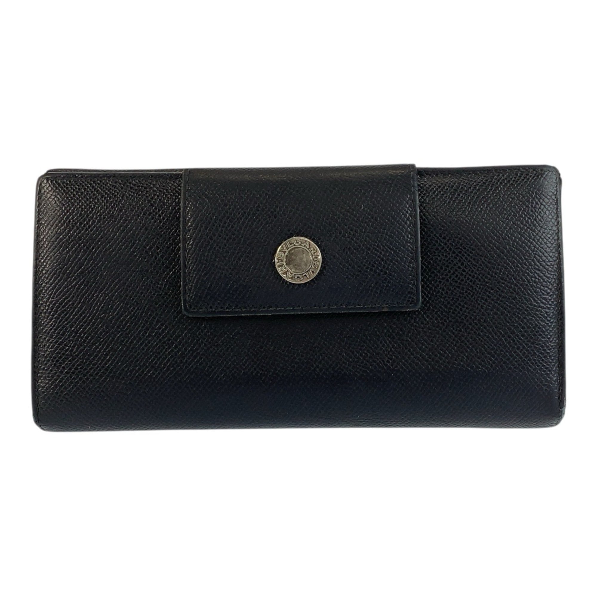 Bvlgari Black Leather Long Wallet (Bi-Fold) (Pre-Owned)