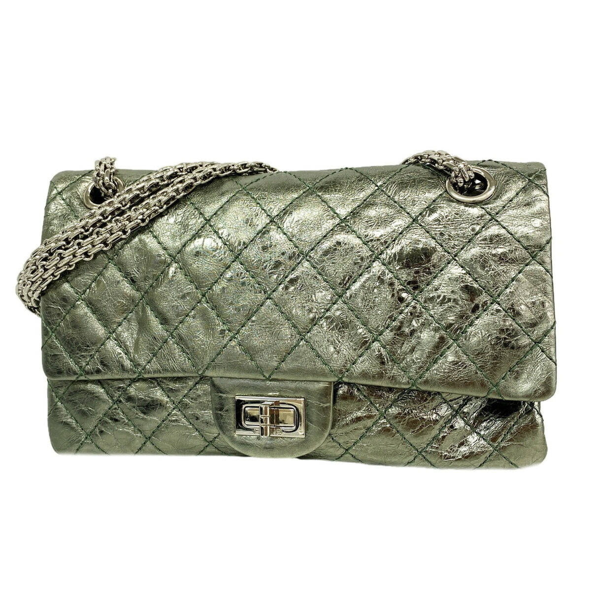 Chanel Green Leather Shoulder Bag (Pre-Owned)