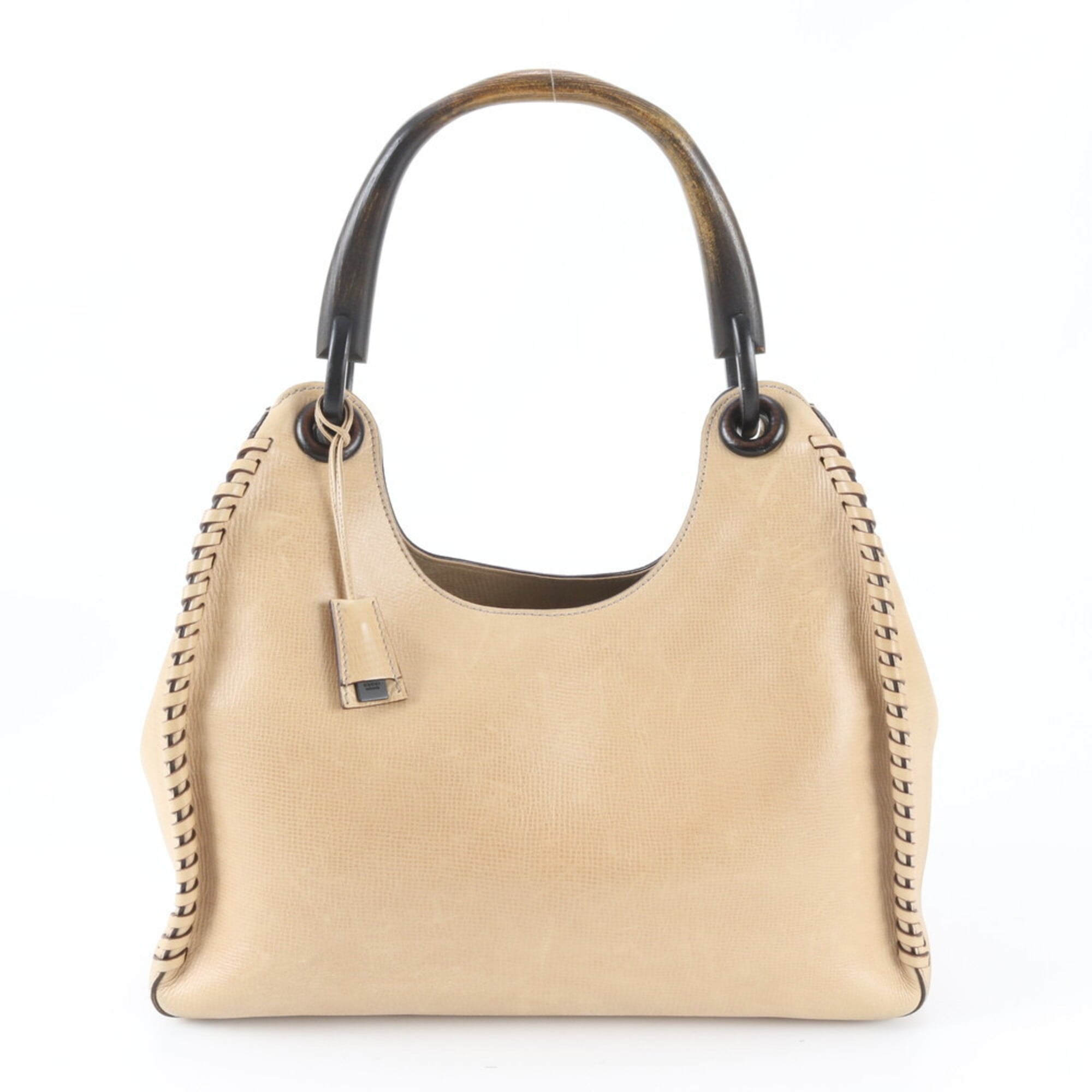 Gucci Beige Leather Handbag Shoulder Bag (Pre-Owned)