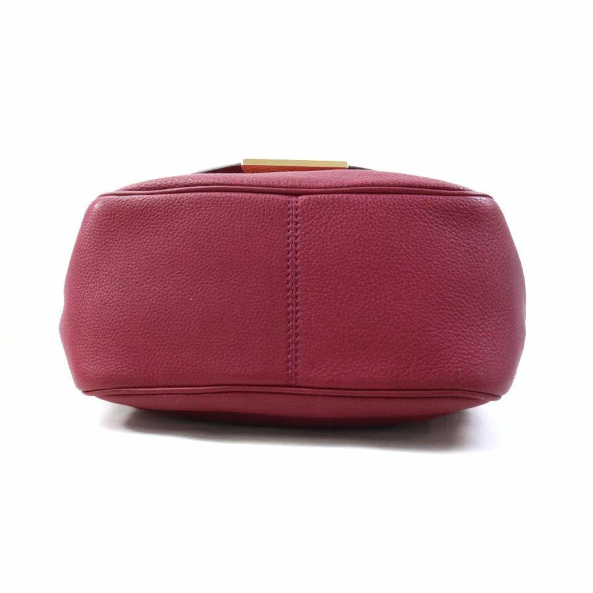 Fendi Bordeaux Leather Shoulder Bag (Pre-Owned)