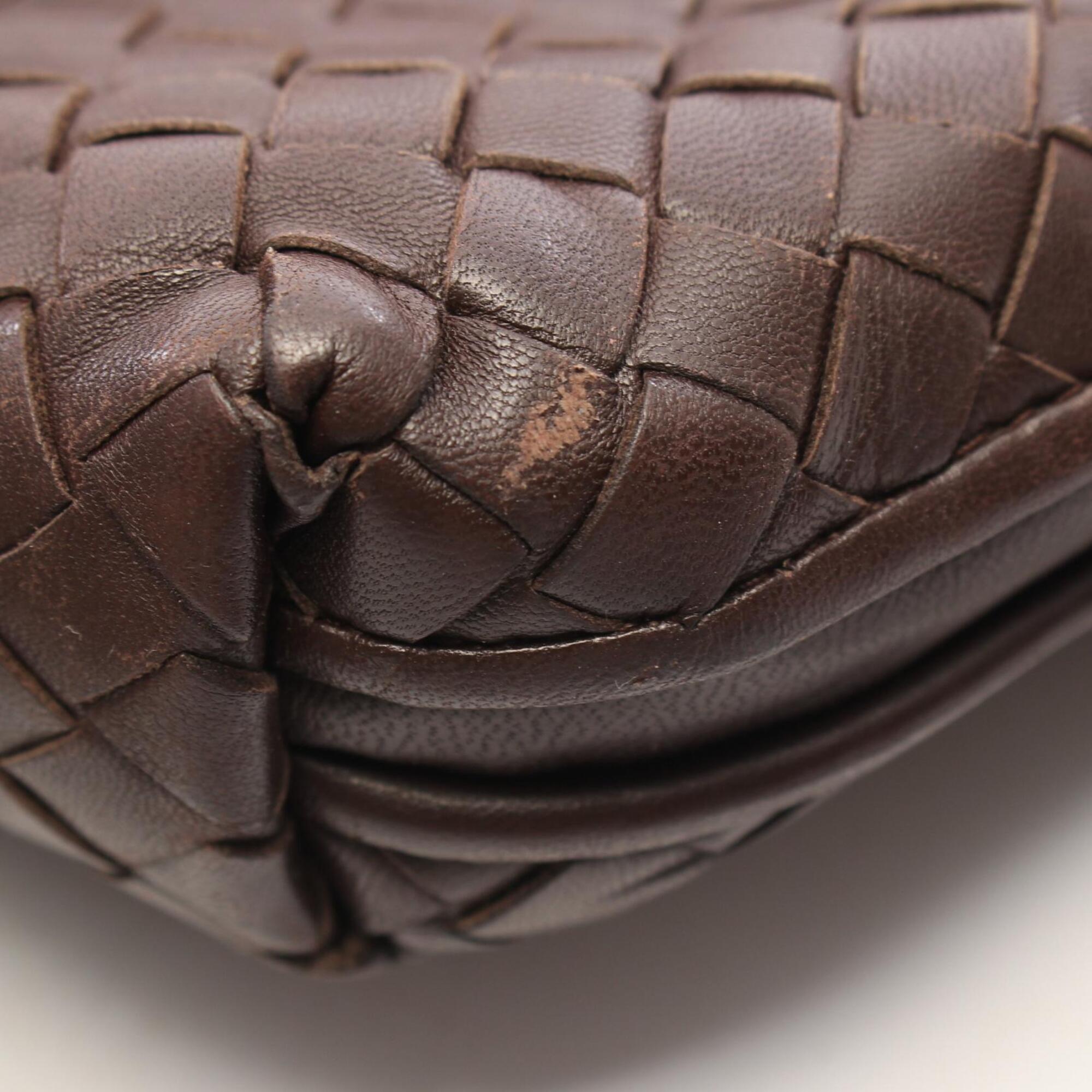 Bottega Veneta Intrecciato Brown Leather Handbag Shoulder Bag (Pre-Owned)