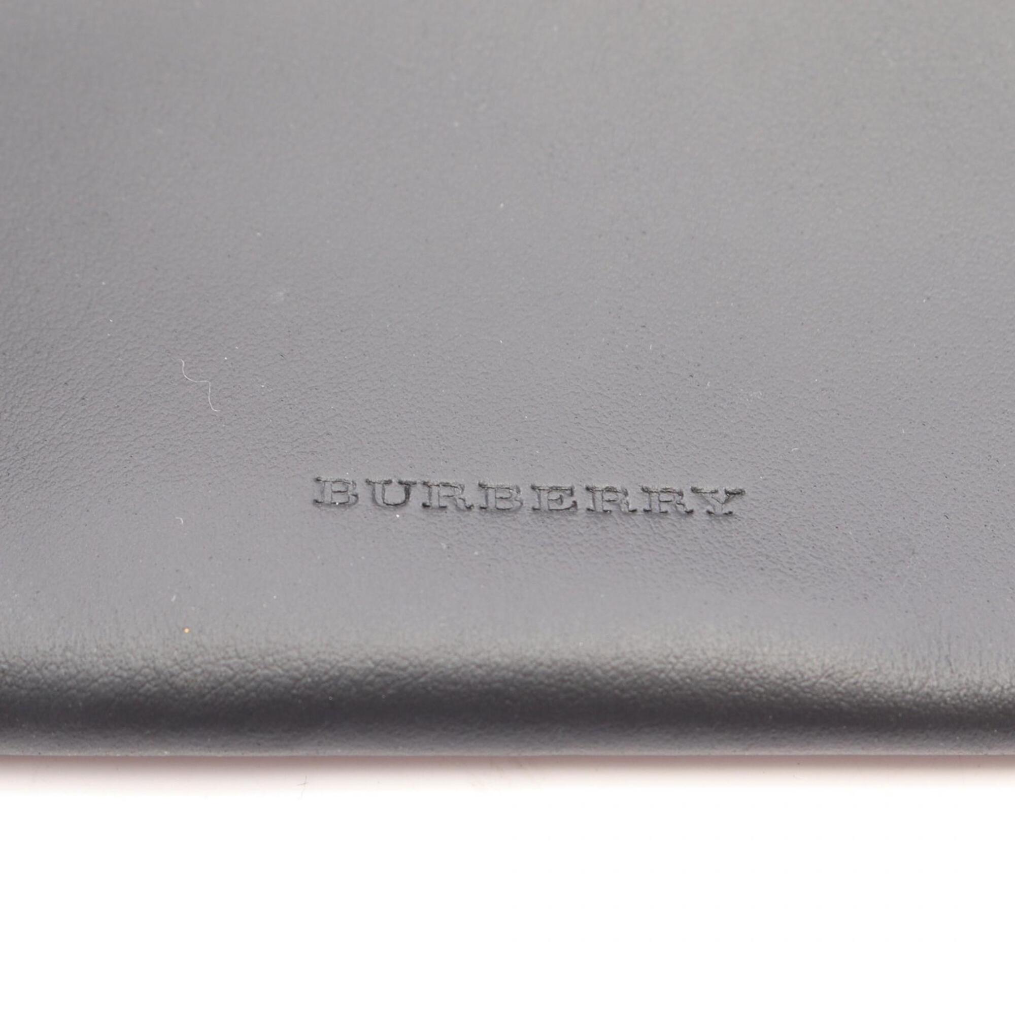 Burberry Black Leather Fanny Pack Handbag Pouch (Pre-Owned)