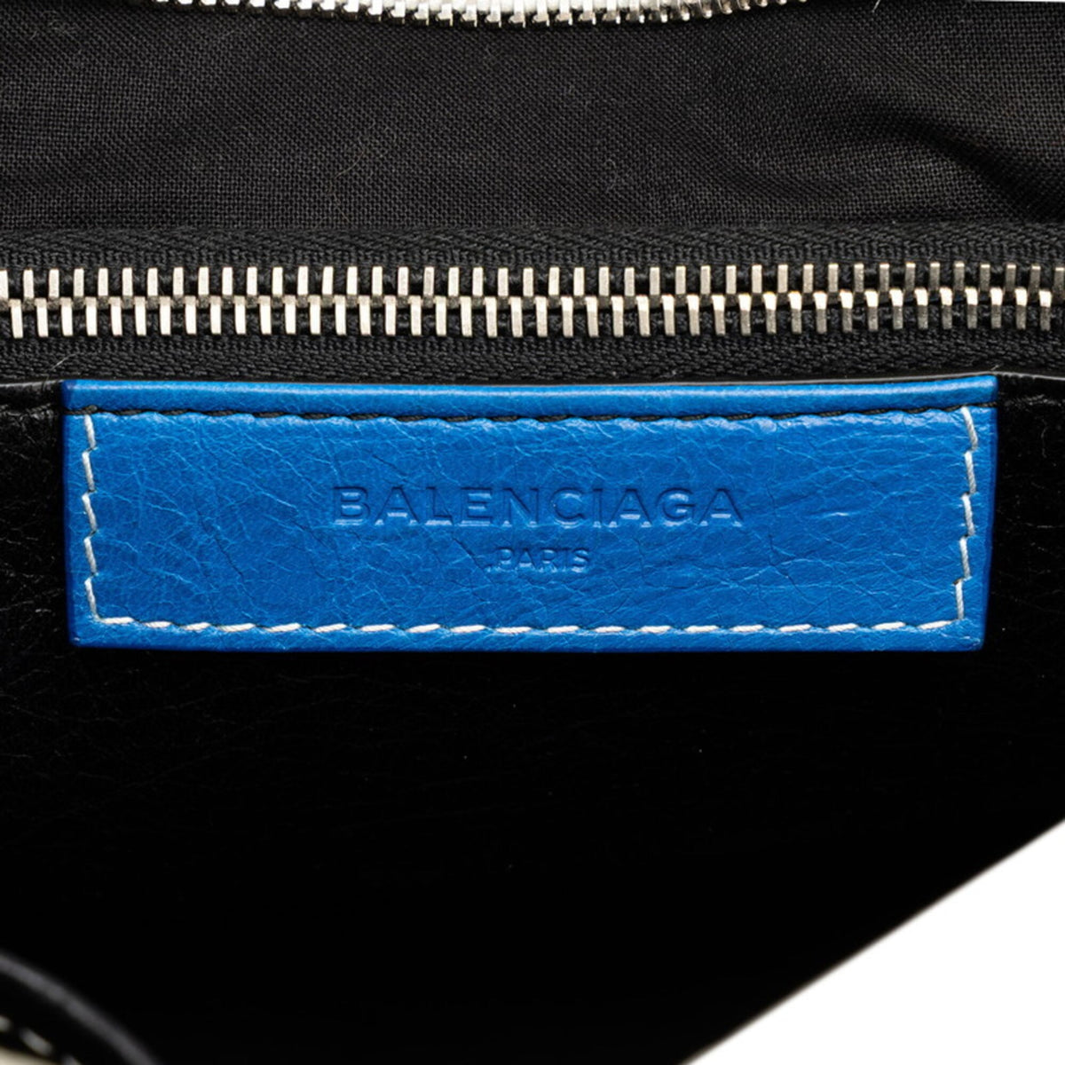 Balenciaga Black Blue White Leather Handbag Shoulder Bag (Pre-Owned)