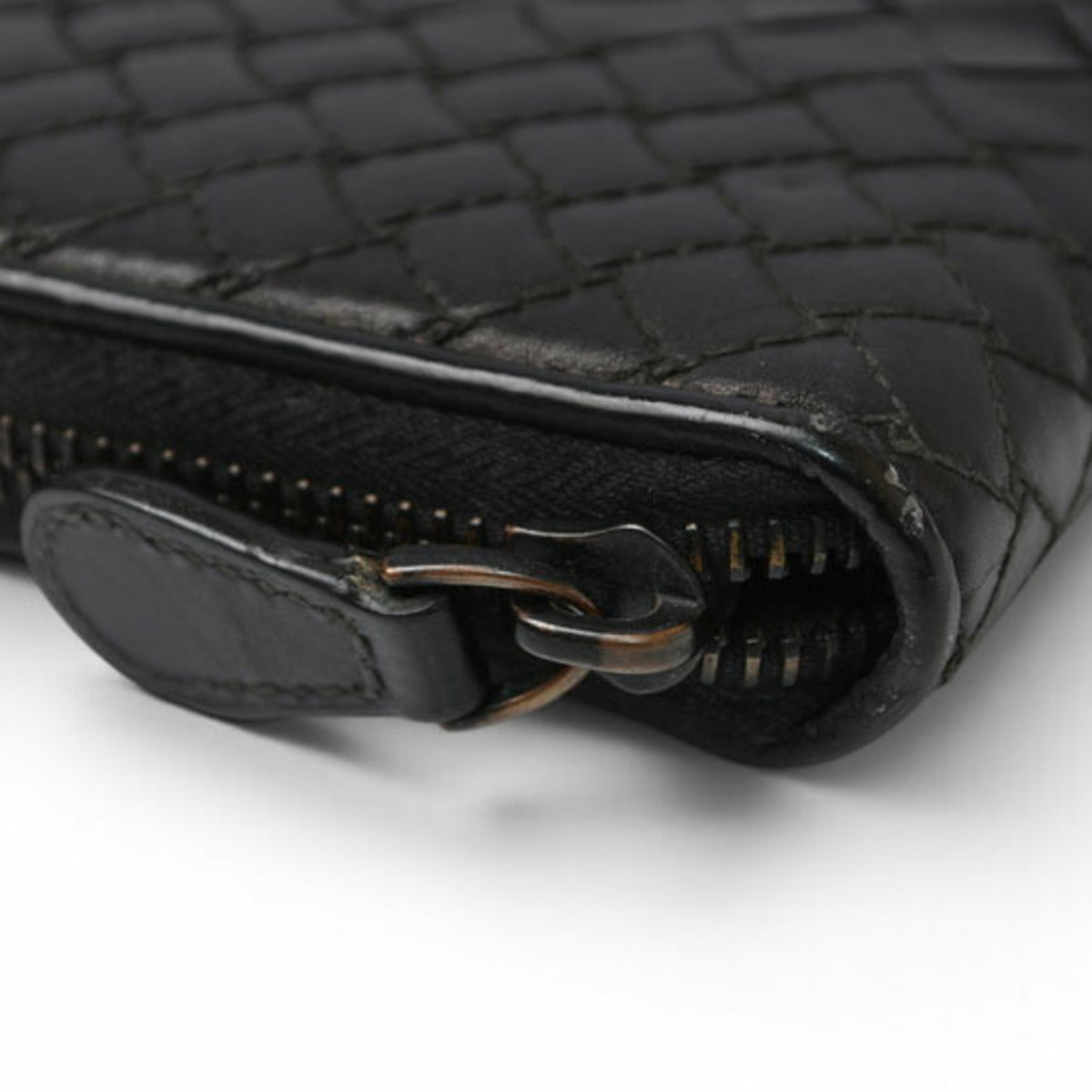 Bottega Veneta Black Leather Long Wallet (Bi-Fold) (Pre-Owned)