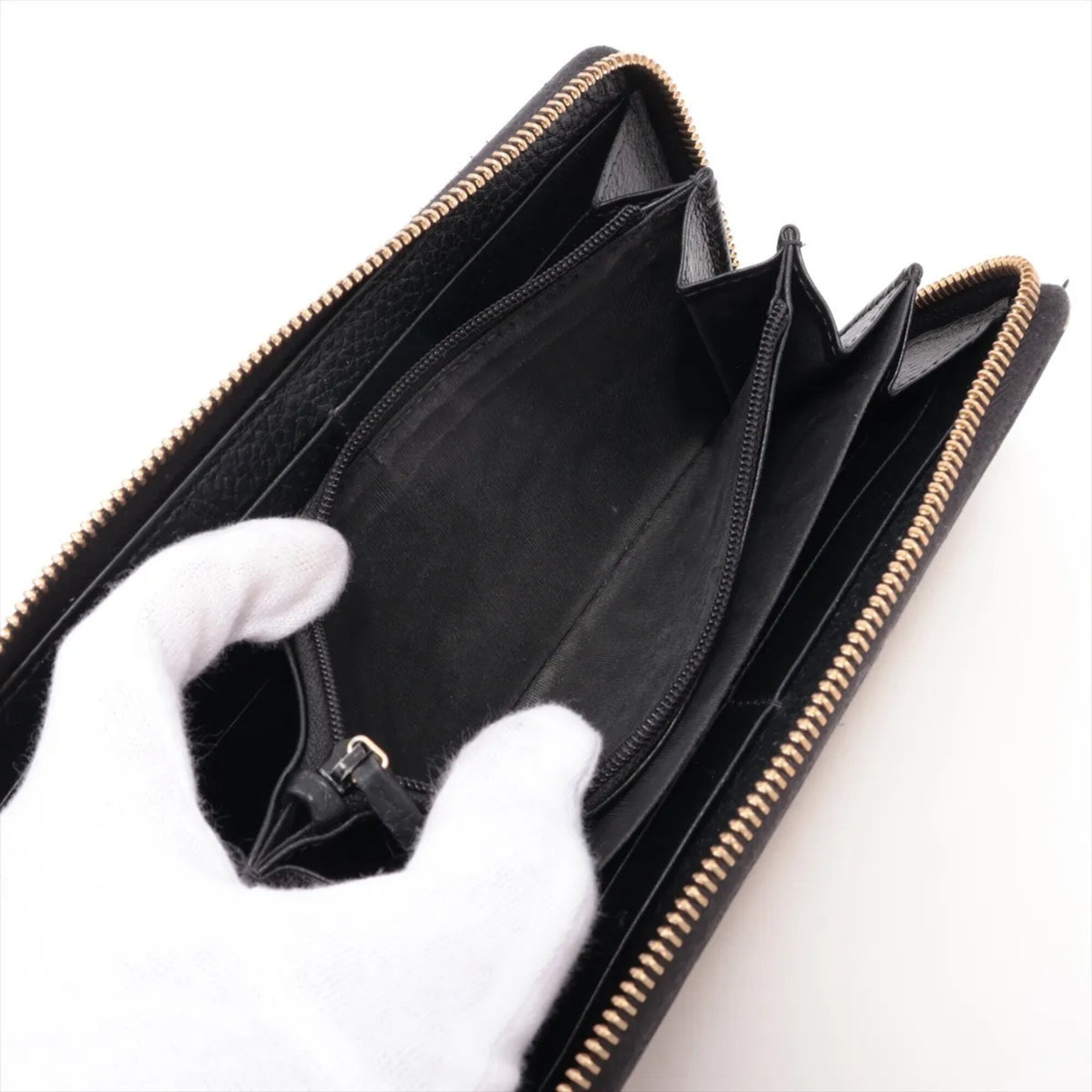 Gucci Brown Leather Coated Canvas Long Wallet (Bi-Fold) (Pre-Owned)