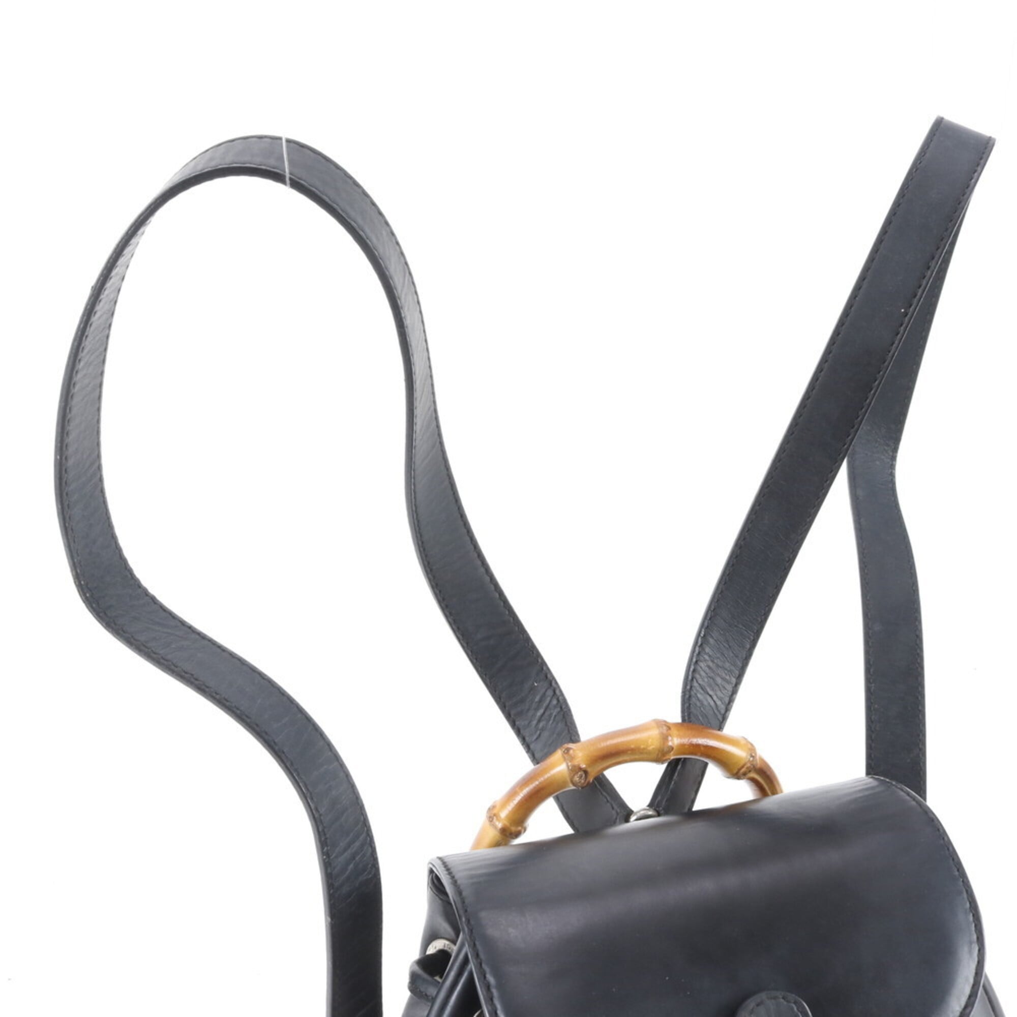 Gucci Black Leather Backpack Shoulder Bag (Pre-Owned)