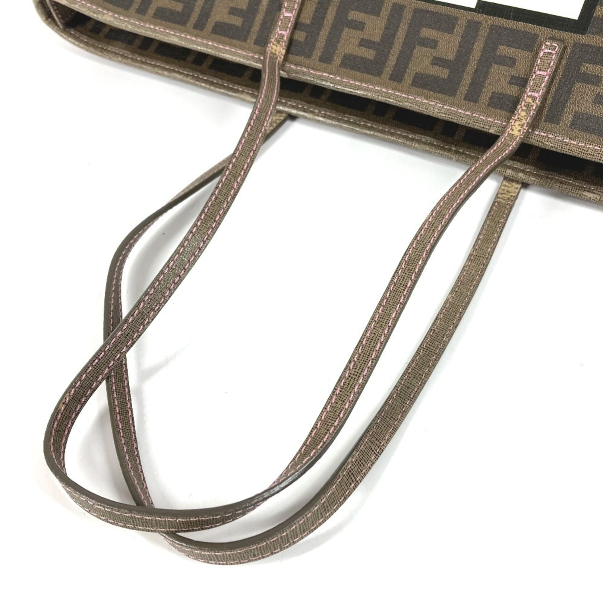 Fendi Zucca Brown Pvc Leather Shoulder Bag Tote Bag (Pre-Owned)