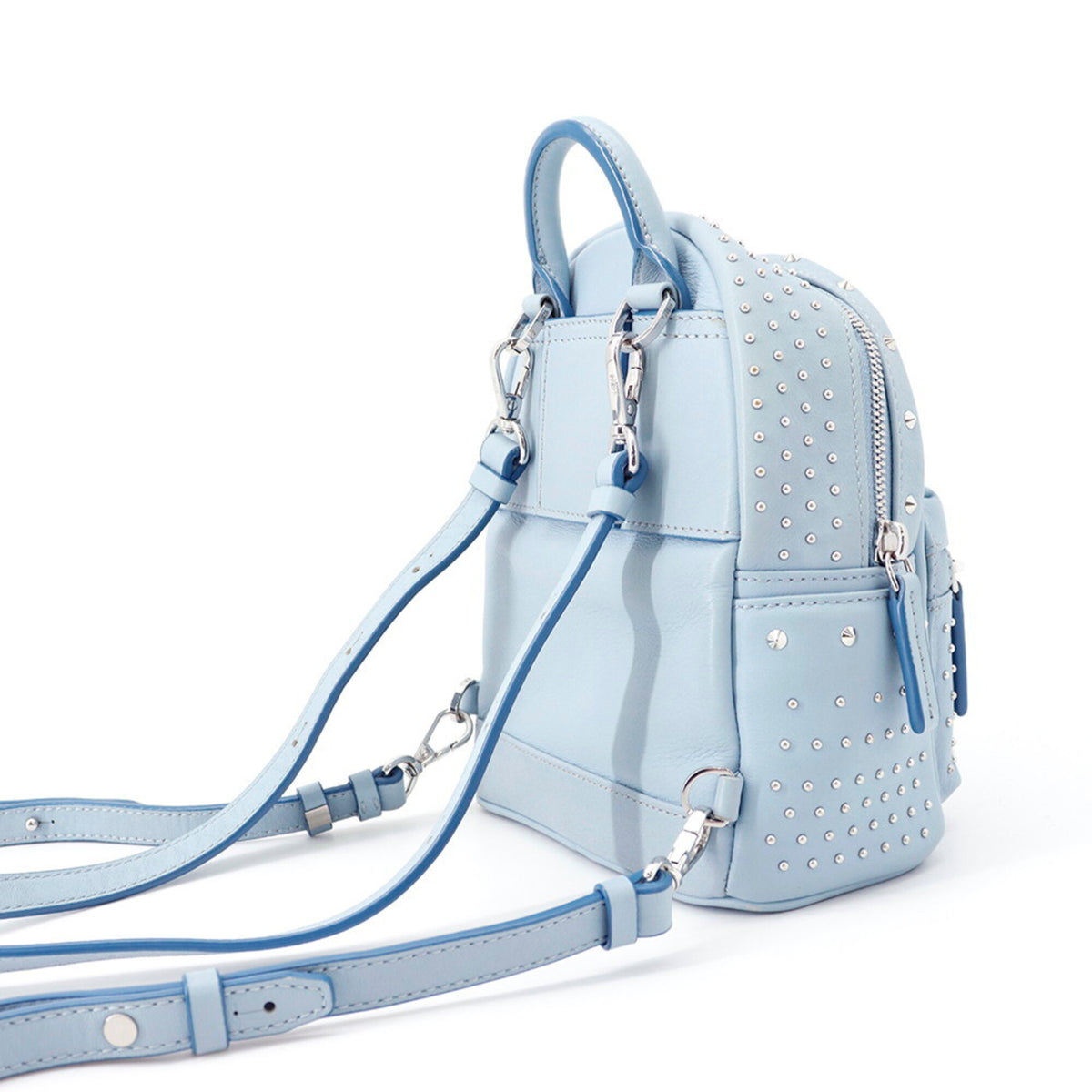 Mcm Light Blue Leather Backpack (Pre-Owned)