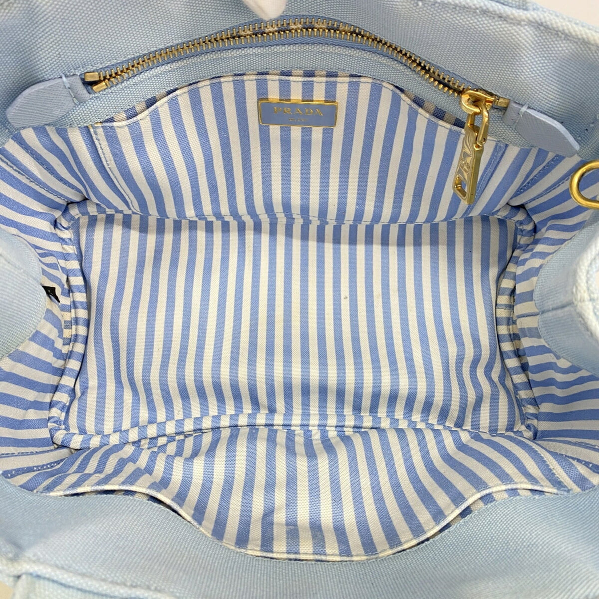 Prada Gold Canvas Tote Bag (Pre-Owned)