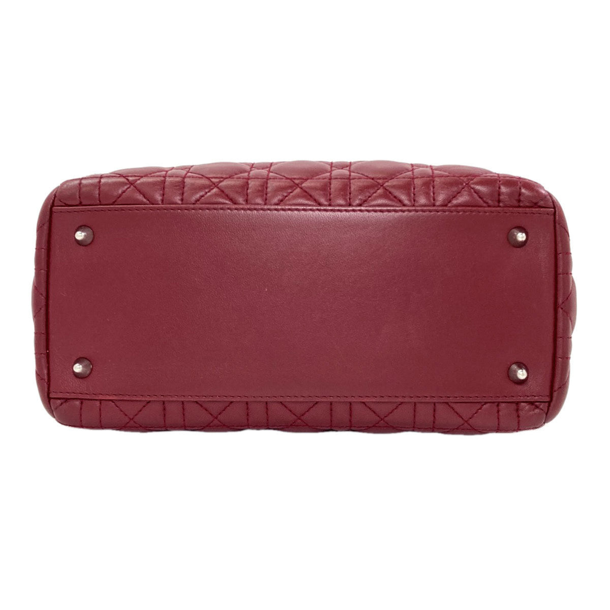 Christian Dior Lady Dior Red Color Leather Handbag (Pre-Owned)