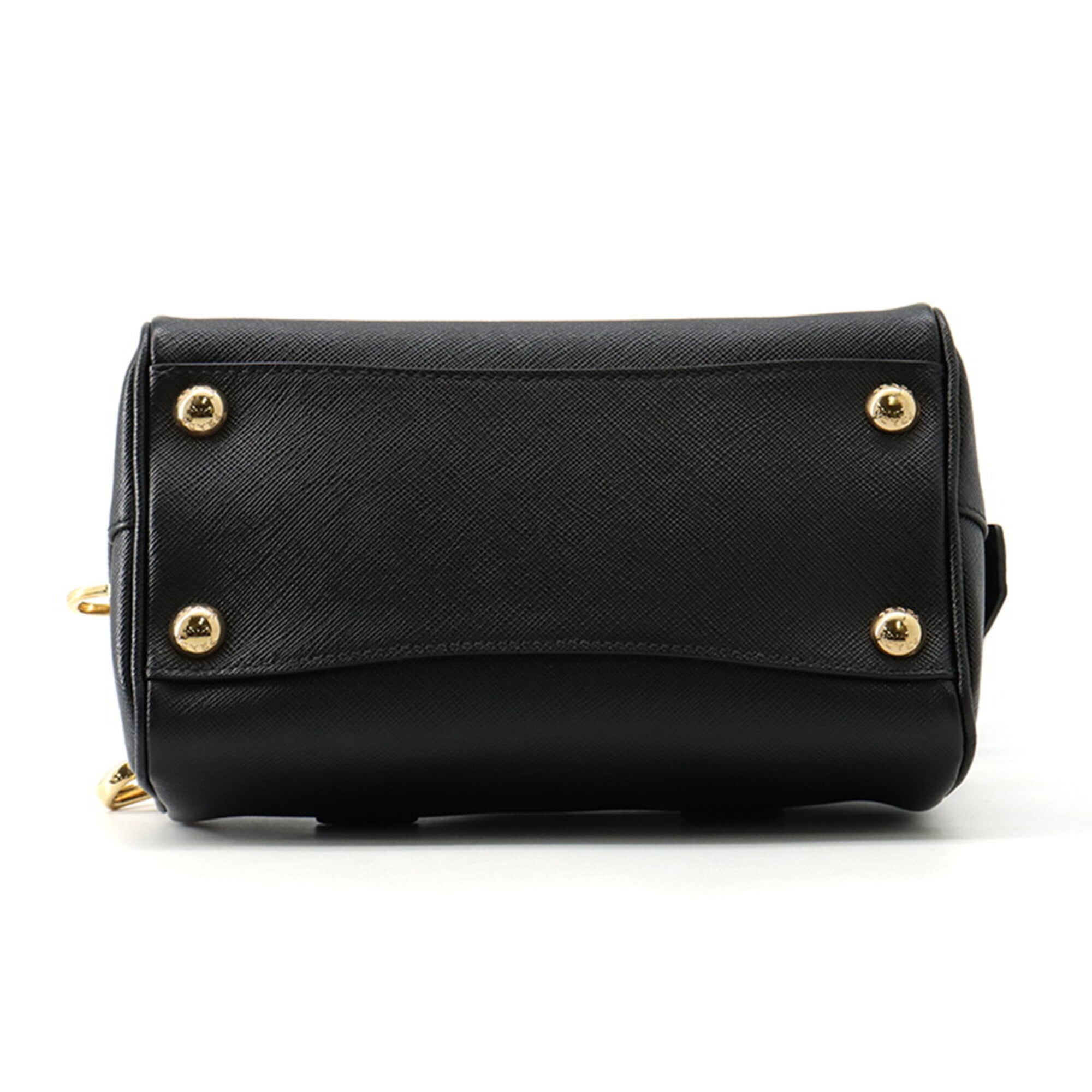 Prada Black Leather Boston Bag Handbag (Pre-Owned)
