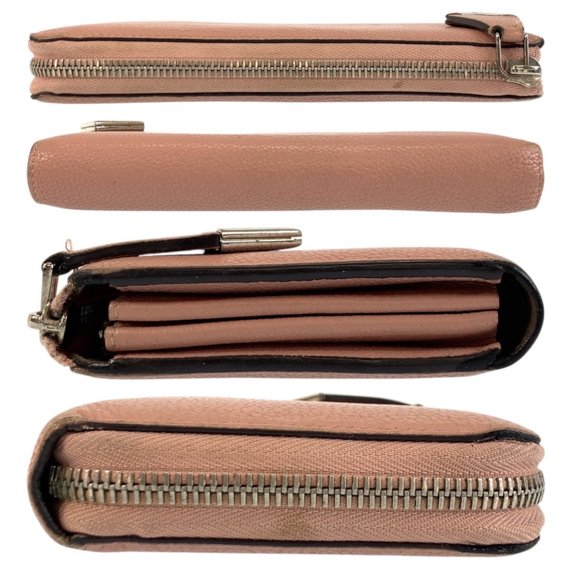 Louis Vuitton Grayish Magnolia Pink Leather Long Wallet (Bi-Fold) (Pre-Owned)