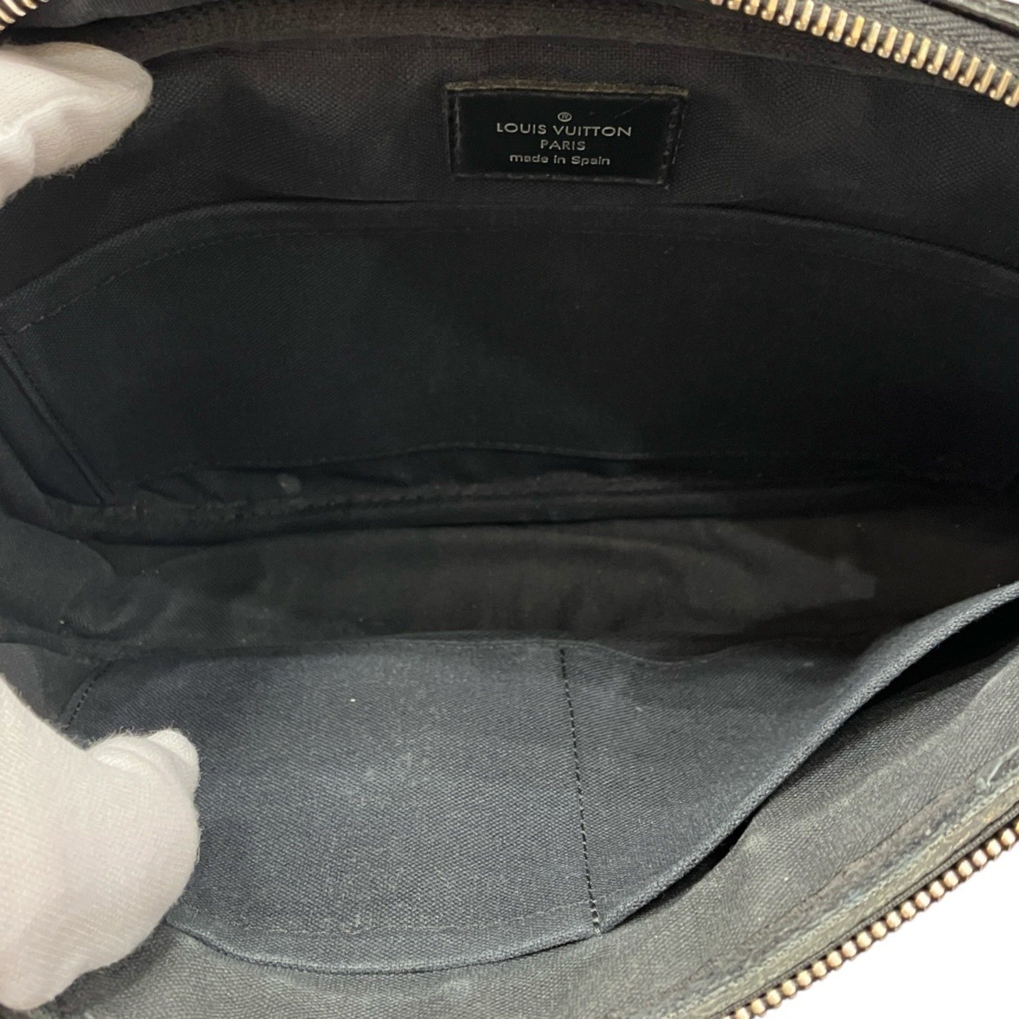 Louis Vuitton Black Gray Pvc Messenger Bag (Pre-Owned)