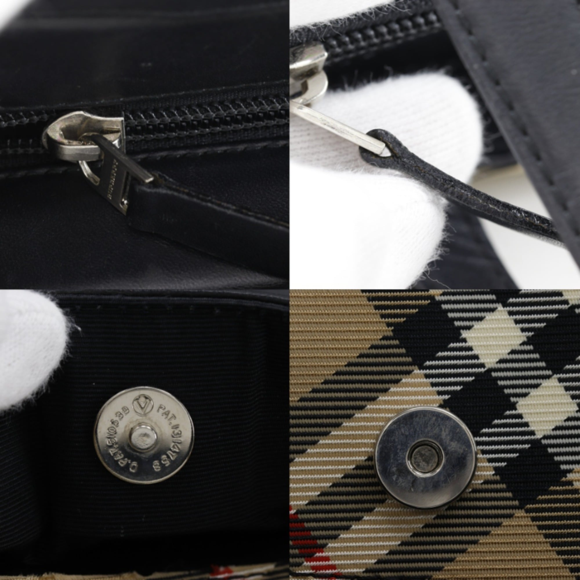 Burberry Black Leather Nylon Canvas Tote Bag (Pre-Owned)