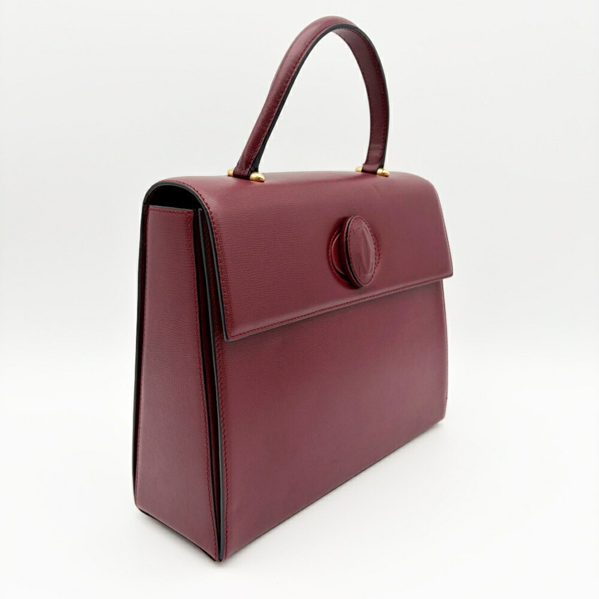 Cartier Must Bordeaux Leather Handbag (Pre-Owned)