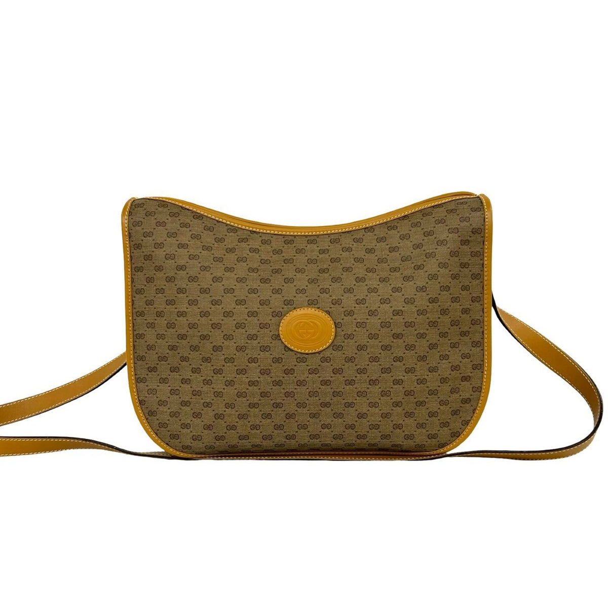 Gucci Brown Leather Pvc Pochette Shoulder Bag (Pre-Owned)