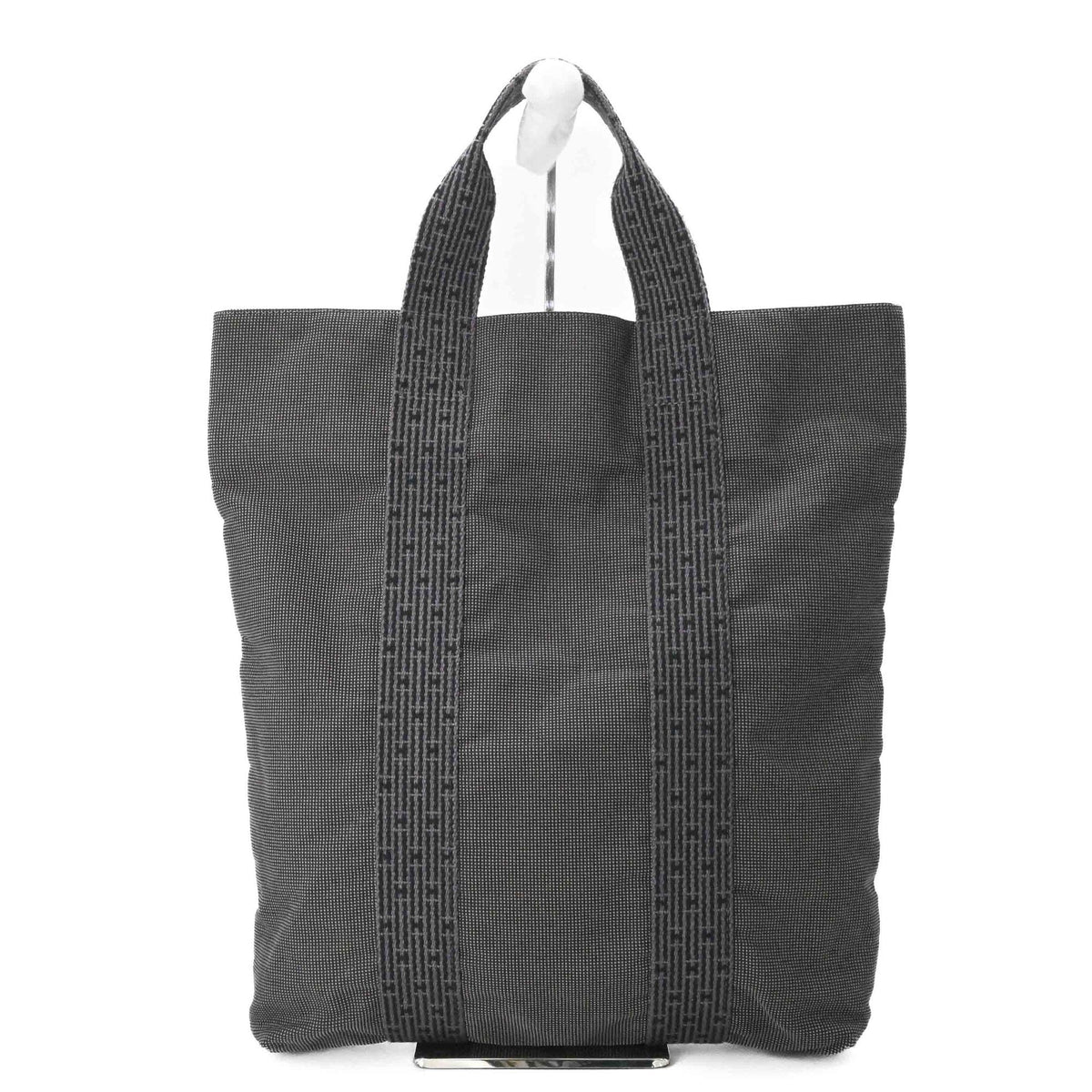 Hermes Her Line Gray Canvas Handbag Tote Bag (Pre-Owned)