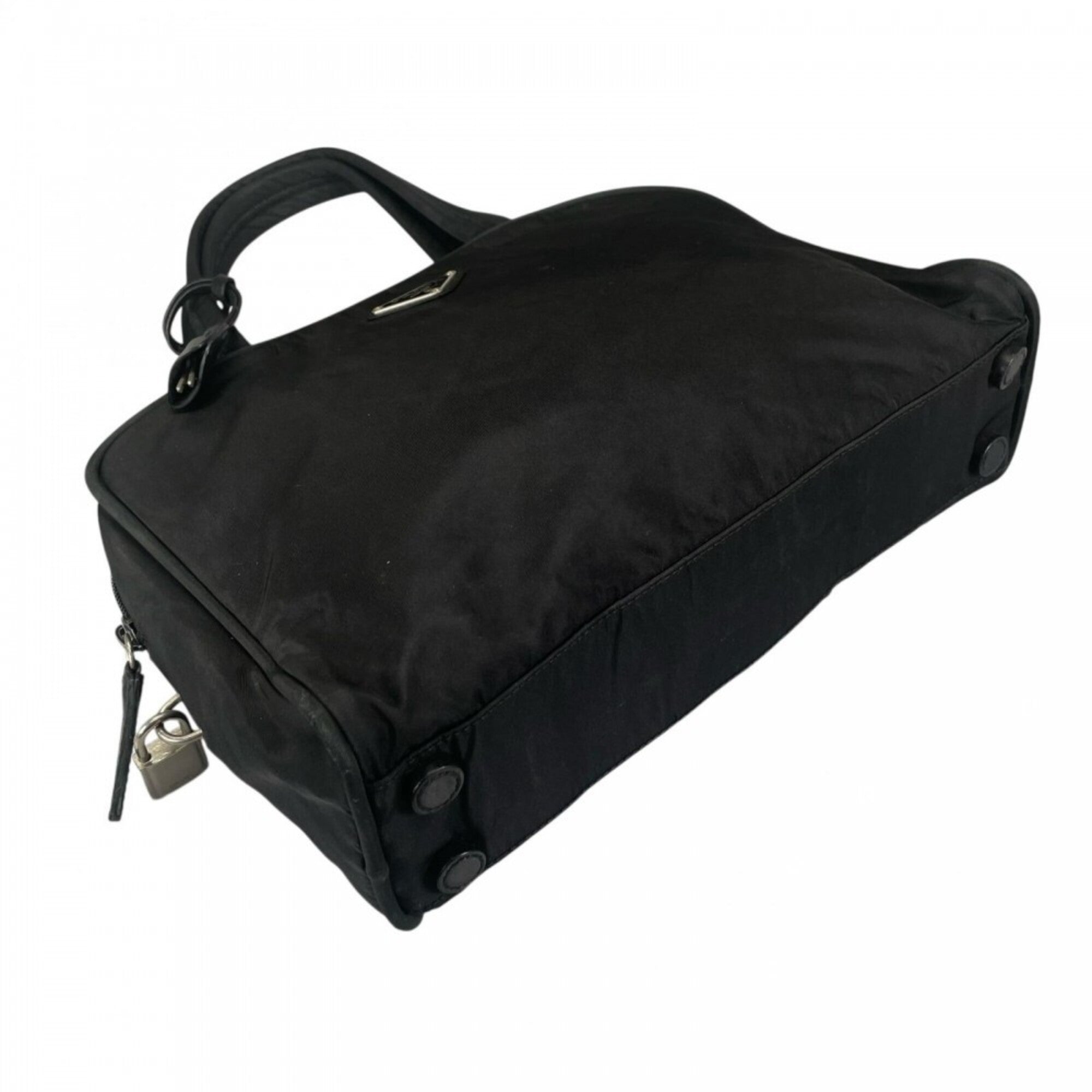 Prada Black White Nylon Handbag (Pre-Owned)