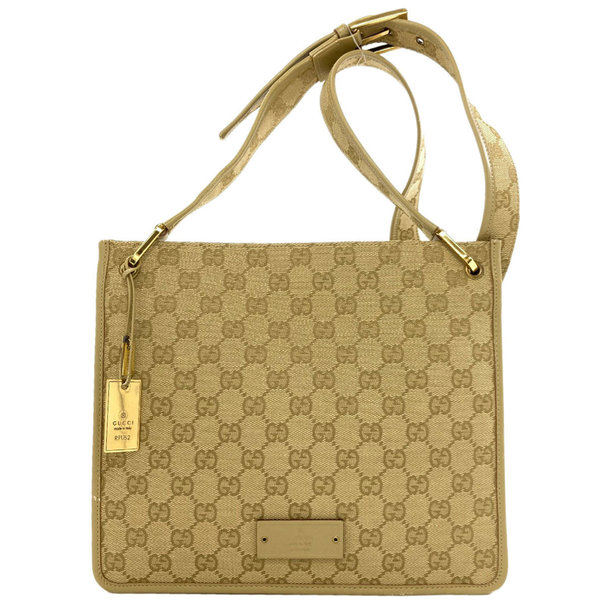 Gucci Beige Canvas Shoulder Bag (Pre-Owned)