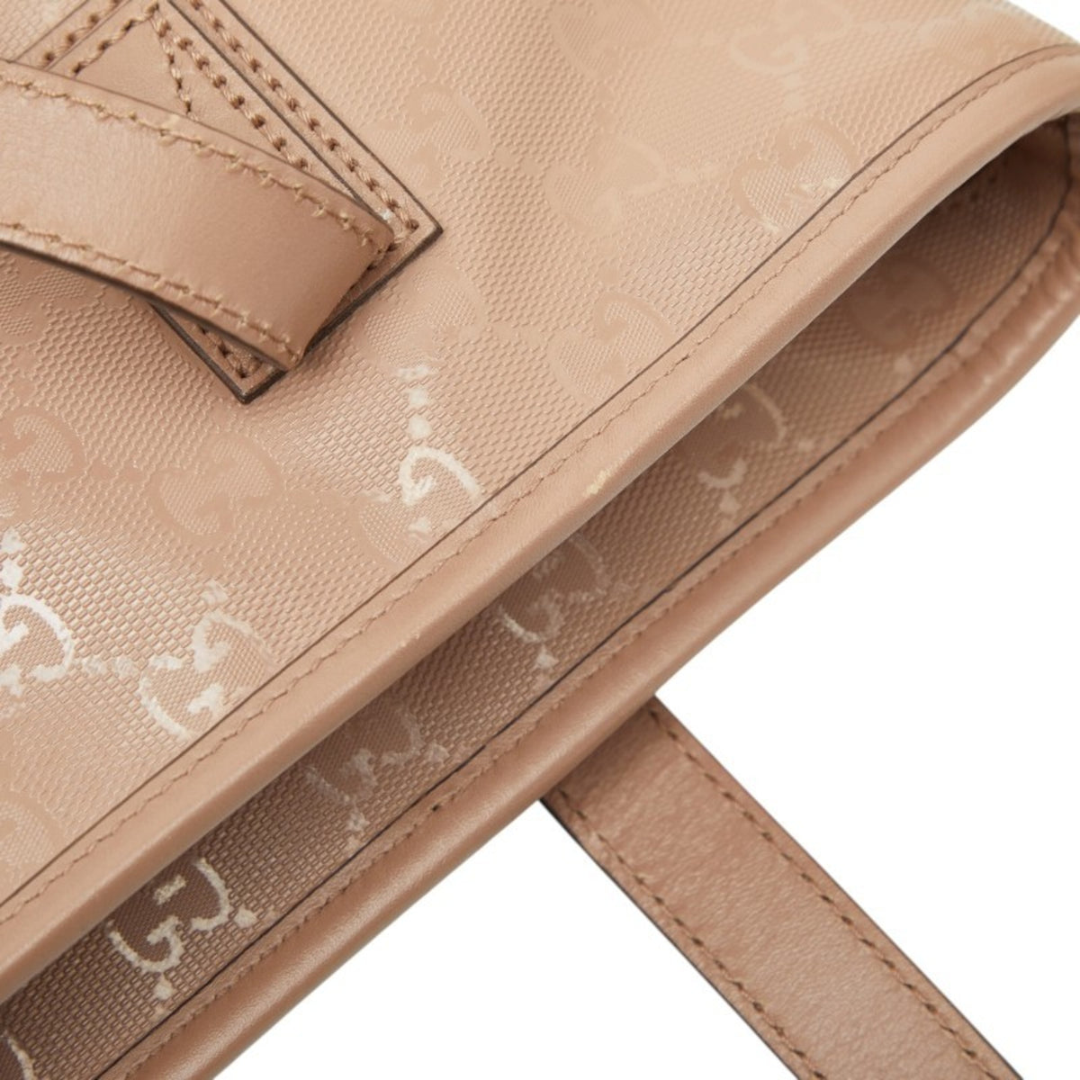 Gucci Beige Gg Imprimé Pvc Leather Handbag Tote Bag (Pre-Owned)