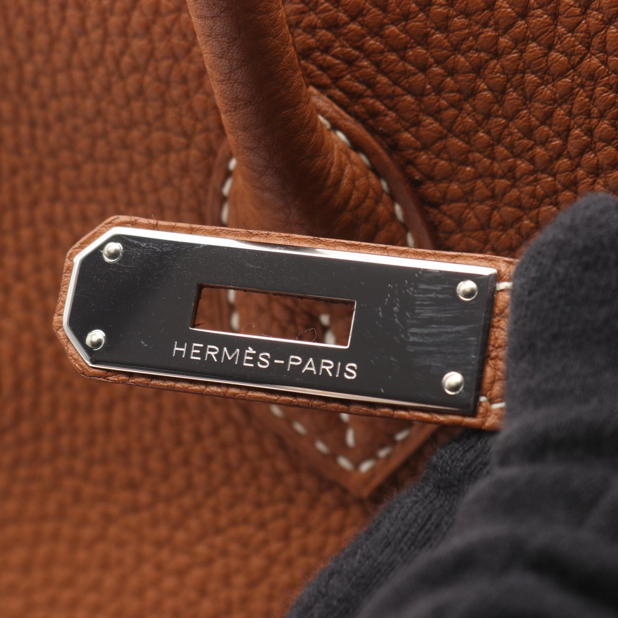 Hermes Brown Togo Leather Handbag (Pre-Owned)
