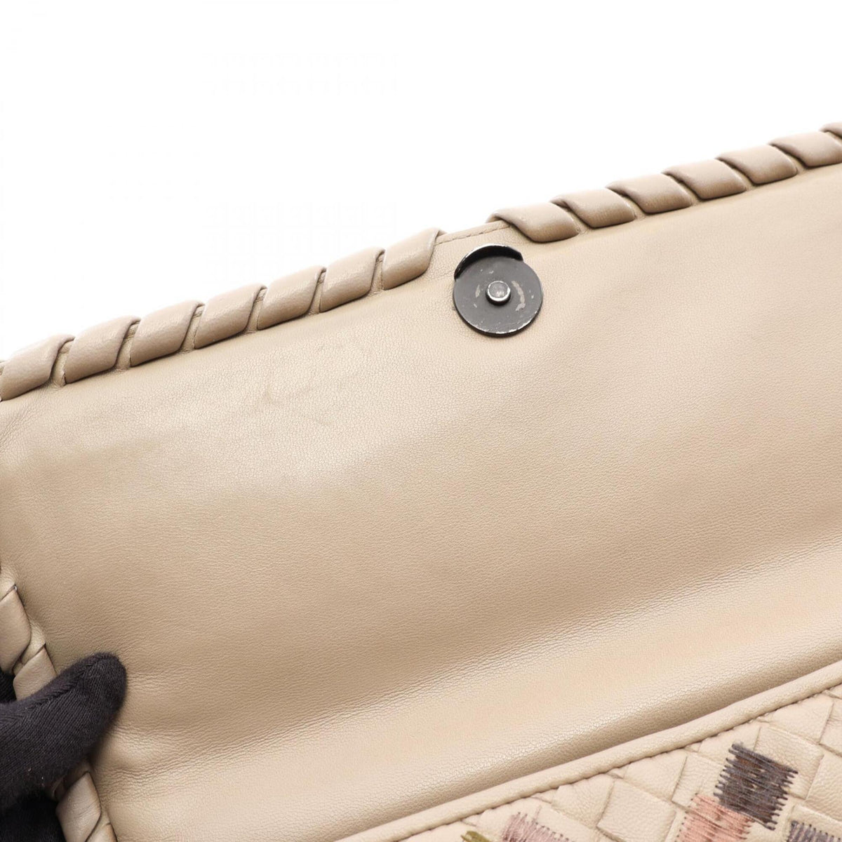 Bottega Veneta Gray Multi-Color Leather Handbag Shoulder Bag (Pre-Owned)