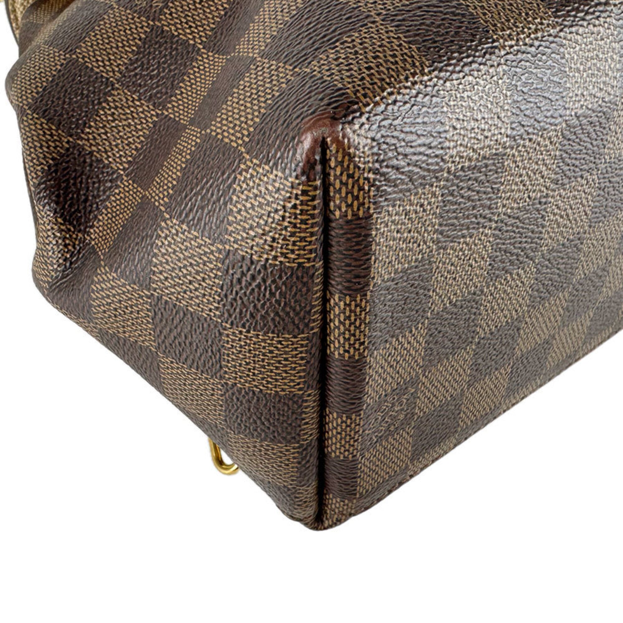 Louis Vuitton Beige Brown Damier Canvas Leather Backpack (Pre-Owned)